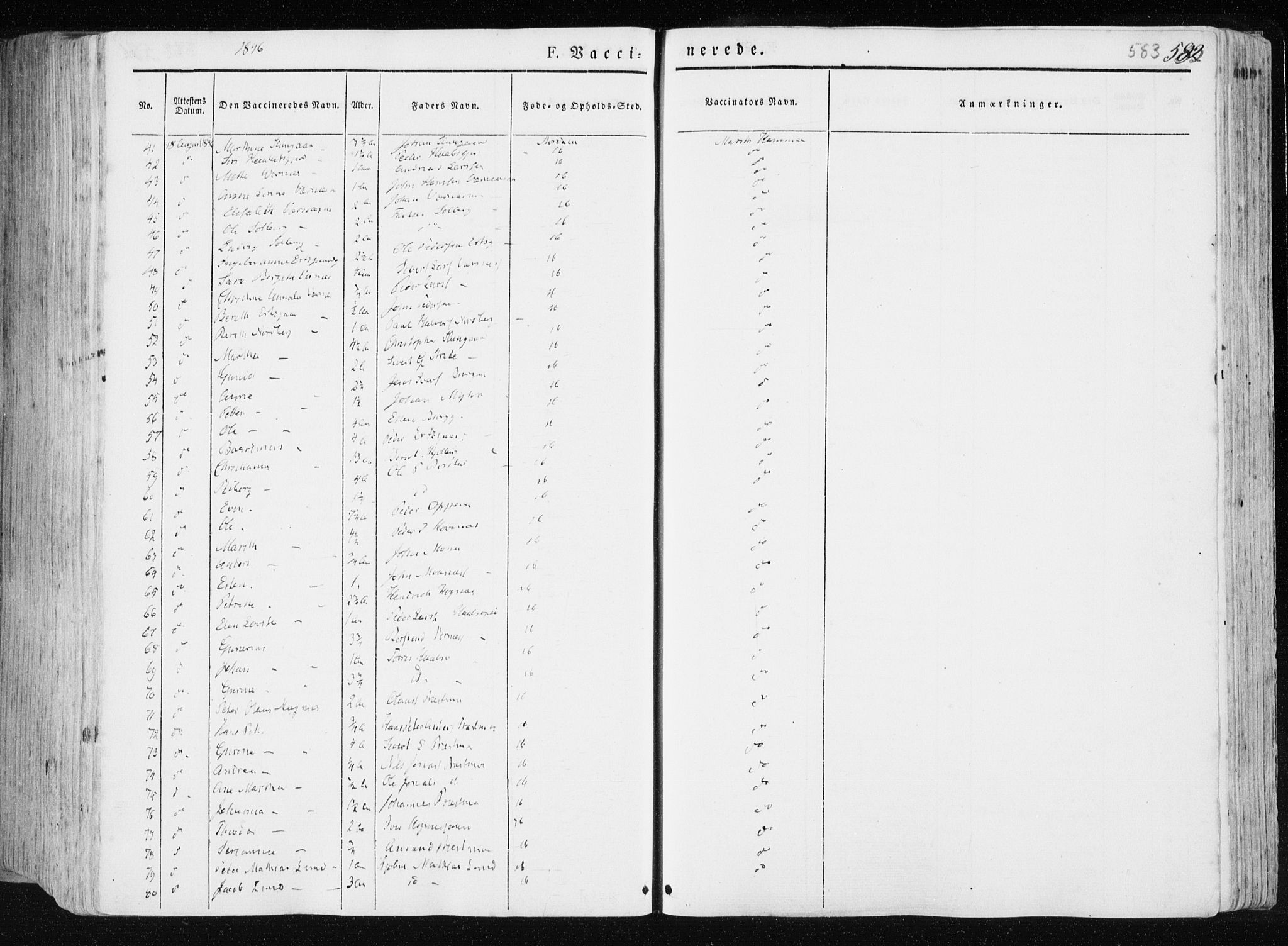 Ministerialprotokoller, klokkerbøker og fødselsregistre - Nord-Trøndelag, AV/SAT-A-1458/709/L0074: Parish register (official) no. 709A14, 1845-1858, p. 583