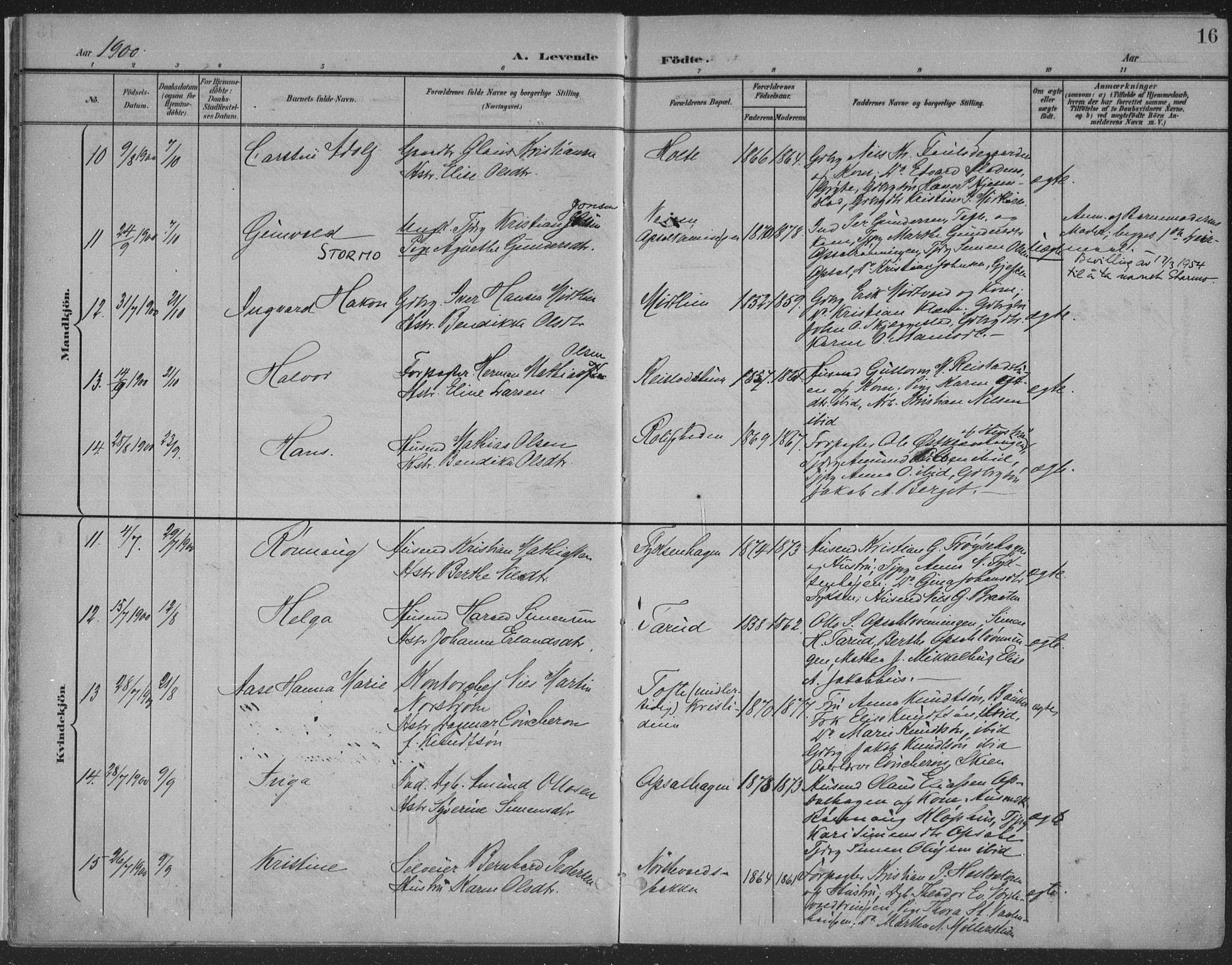 Østre Gausdal prestekontor, AV/SAH-PREST-092/H/Ha/Haa/L0004: Parish register (official) no. 4, 1898-1914, p. 16