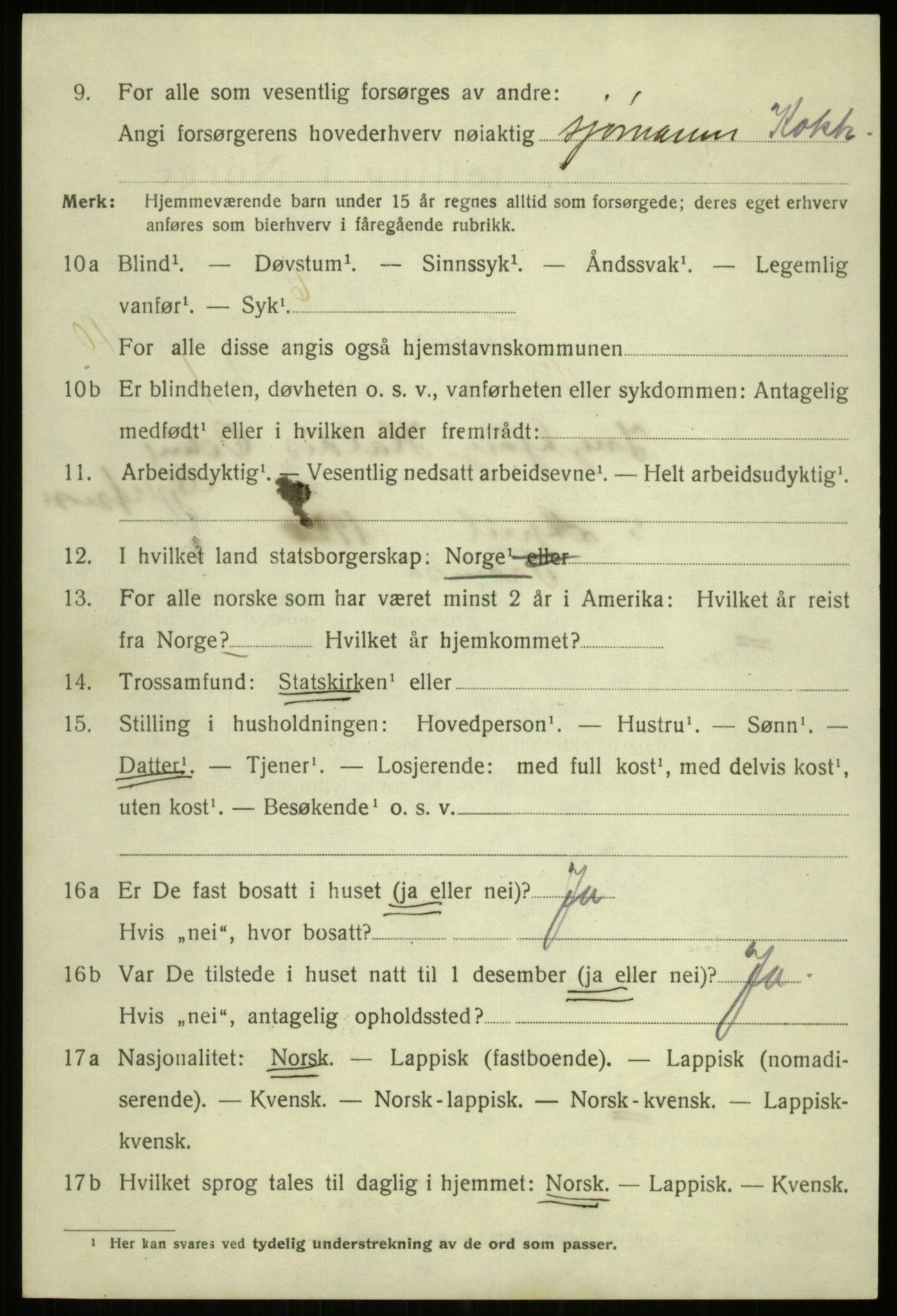 SATØ, 1920 census for Tromsø, 1920, p. 21017