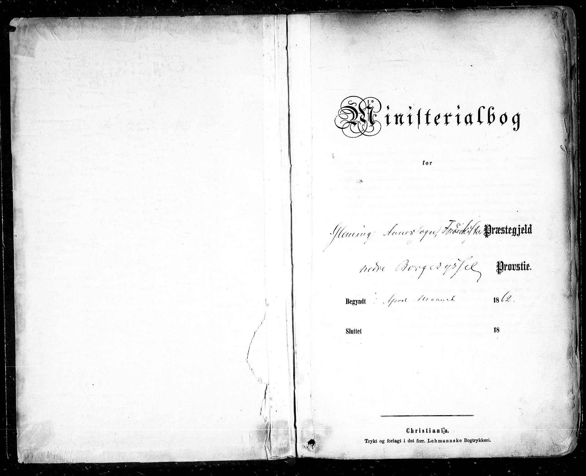 Glemmen prestekontor Kirkebøker, SAO/A-10908/F/Fa/L0008: Parish register (official) no. 8, 1862-1871, p. 1