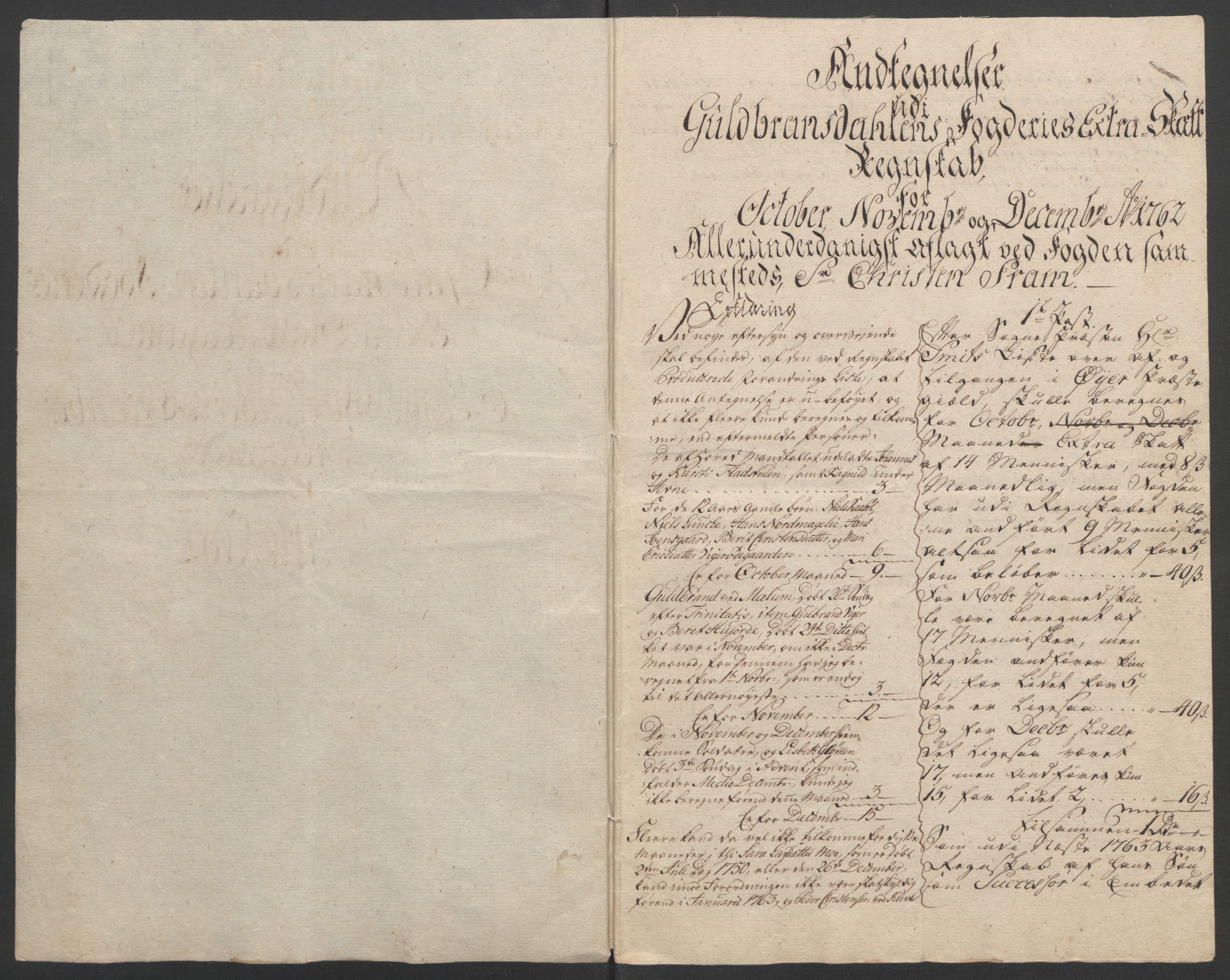 Rentekammeret inntil 1814, Reviderte regnskaper, Fogderegnskap, RA/EA-4092/R17/L1266: Ekstraskatten Gudbrandsdal, 1762-1766, p. 53