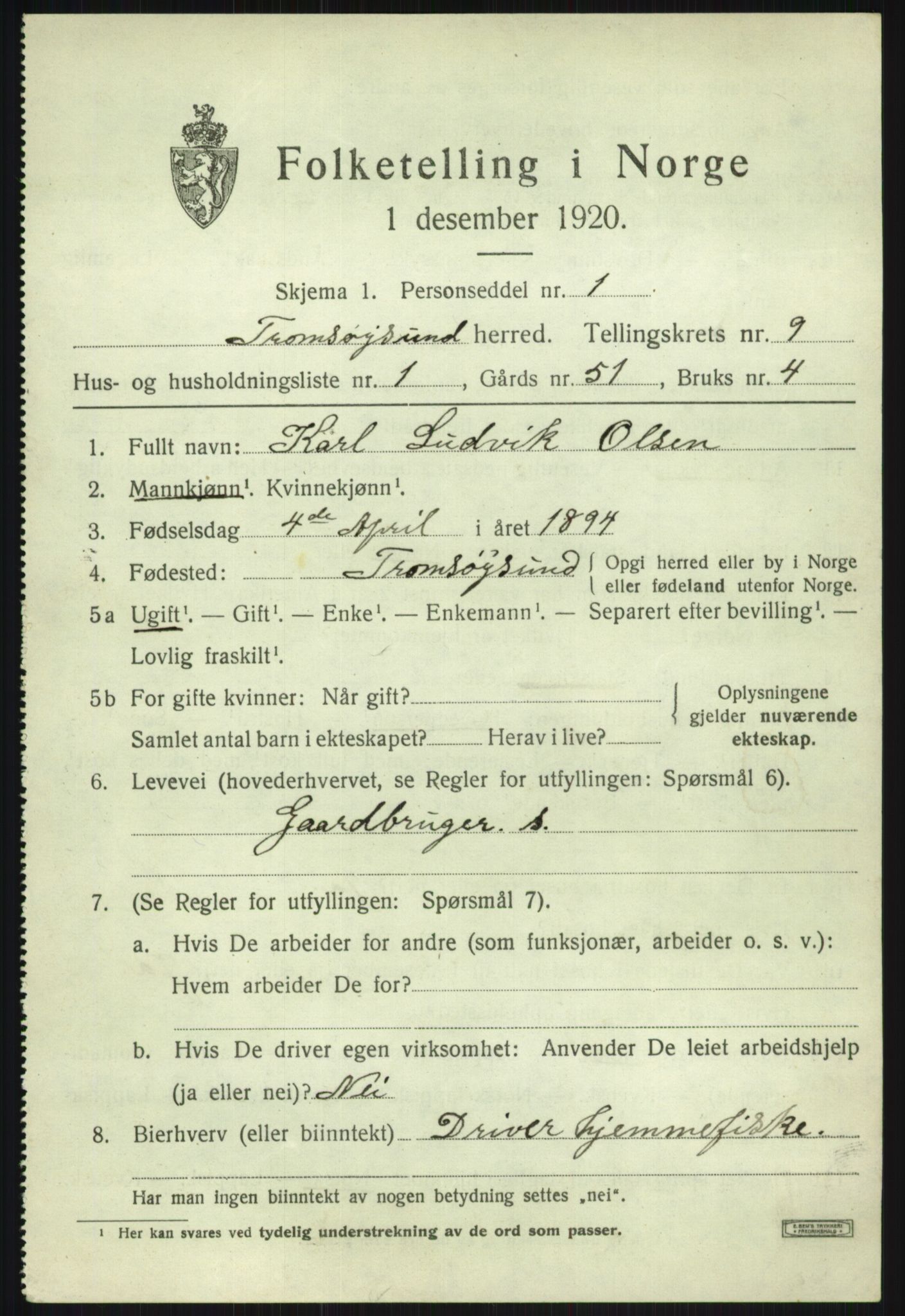 SATØ, 1920 census for Tromsøysund, 1920, p. 6514