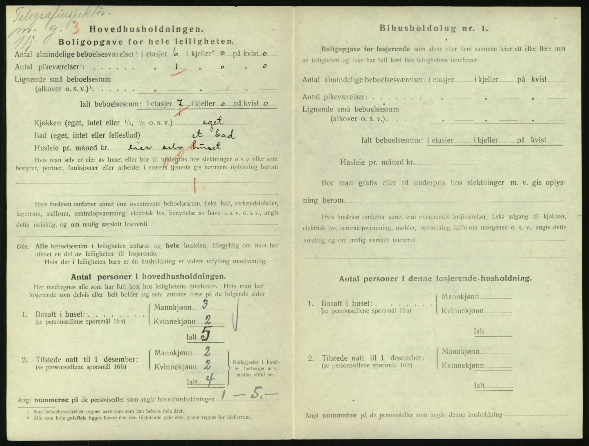 SAH, 1920 census for Lillehammer, 1920, p. 1689