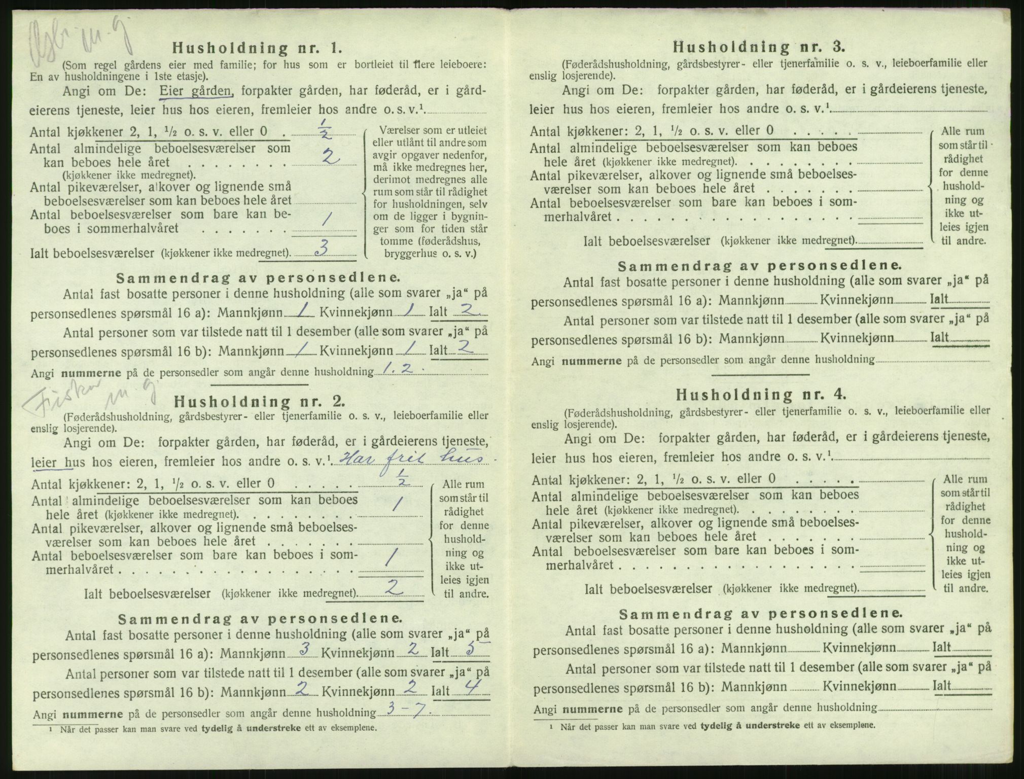 SAT, 1920 census for Borgund, 1920, p. 1569