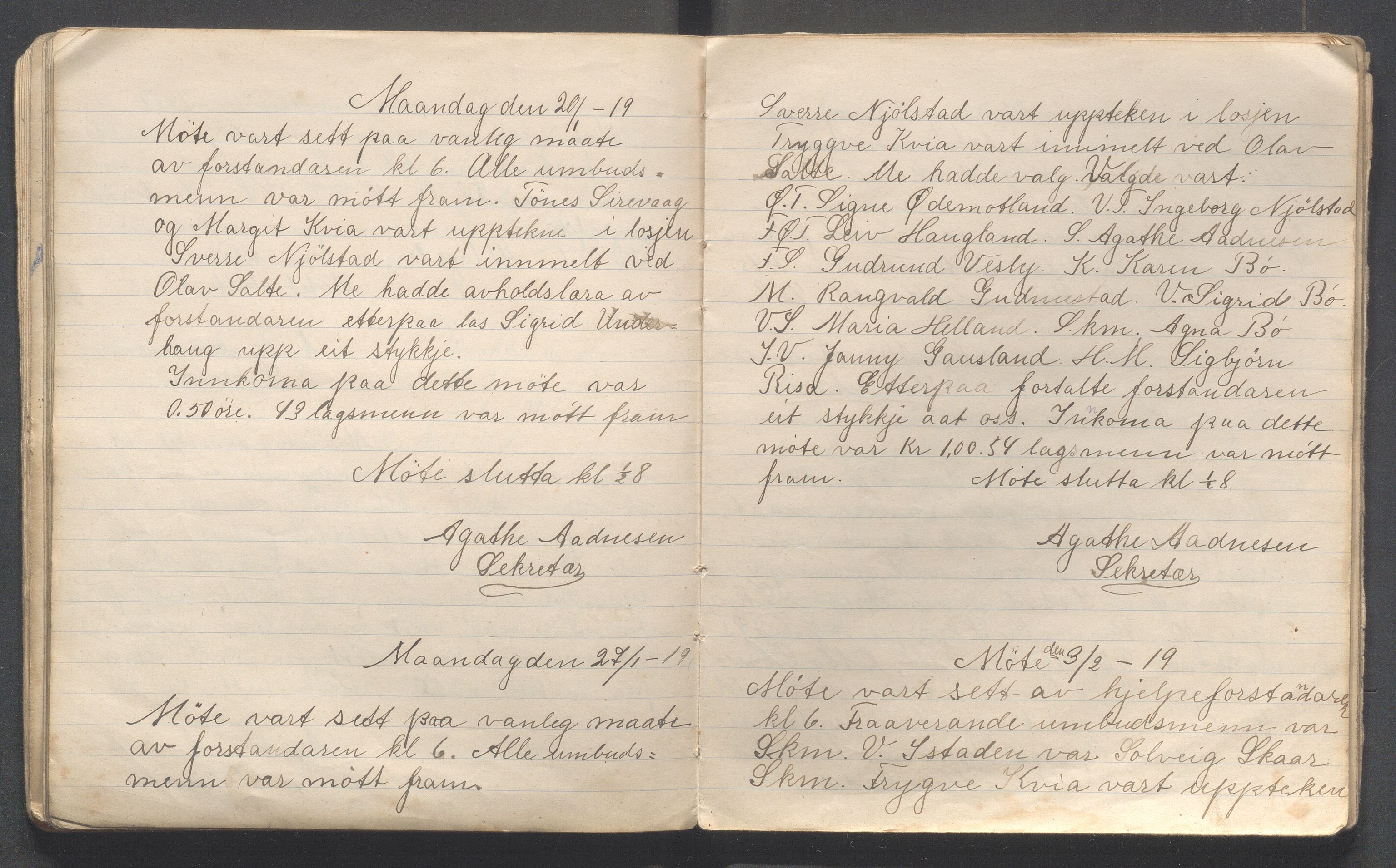 Hå kommune - PA 013 Barnelosje "Jadars Framtid" nr. 209, IKAR/K-102220/A/L0001: Møtebok, 1917-1921, p. 29