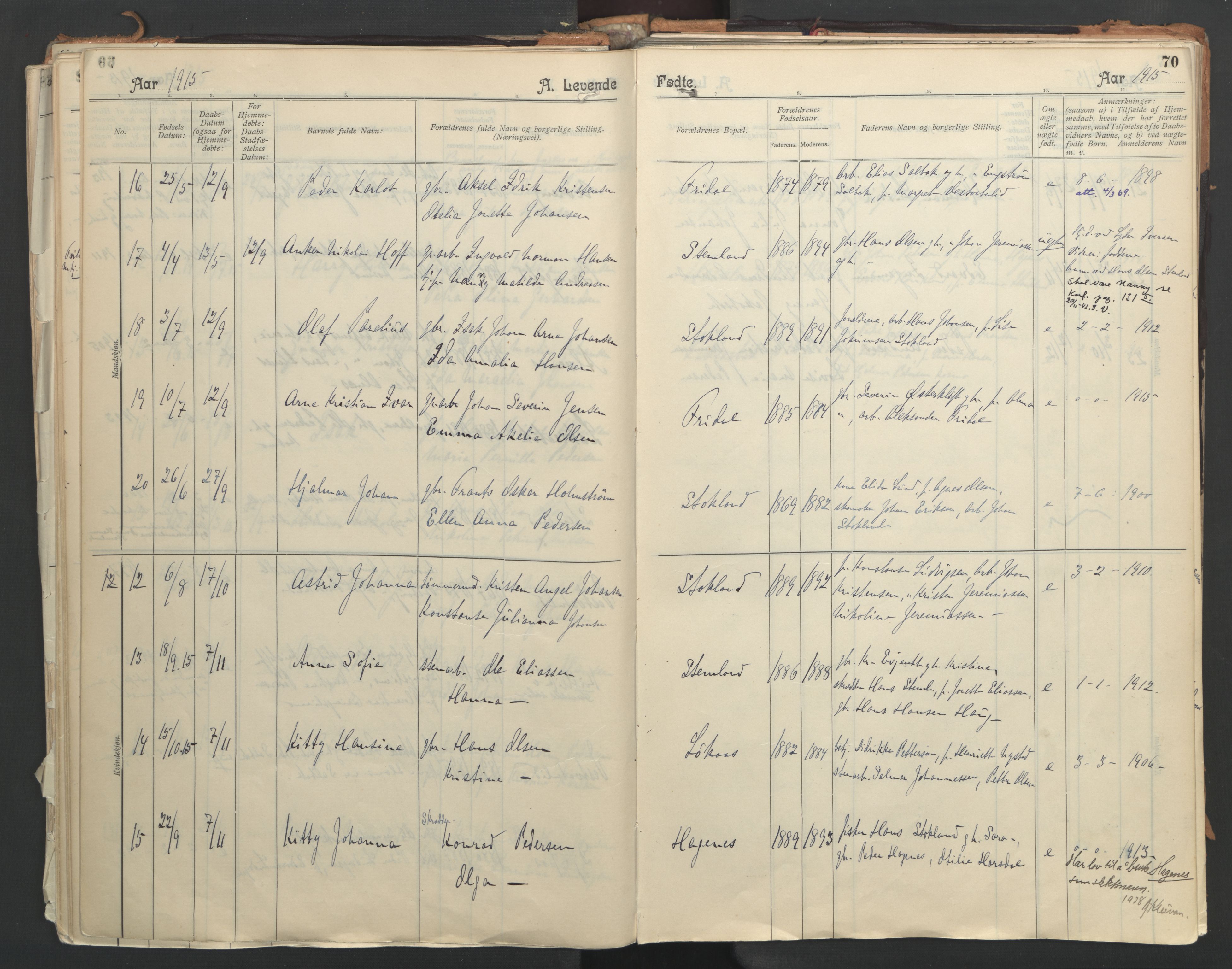 Ministerialprotokoller, klokkerbøker og fødselsregistre - Nordland, AV/SAT-A-1459/851/L0724: Parish register (official) no. 851A01, 1901-1922, p. 70