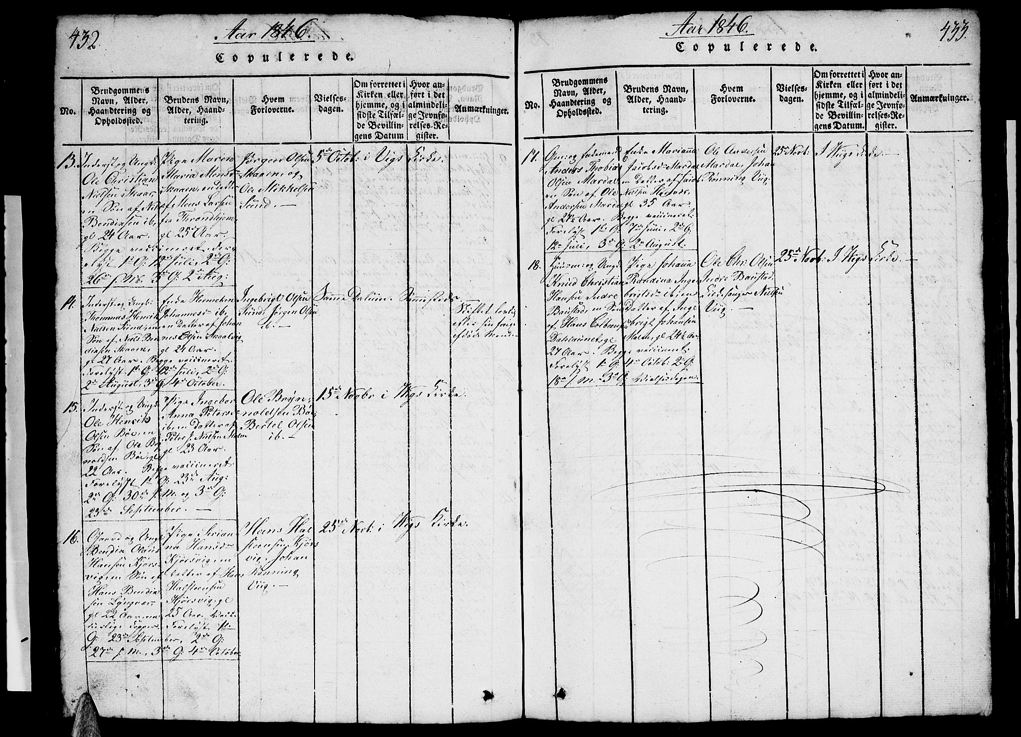 Ministerialprotokoller, klokkerbøker og fødselsregistre - Nordland, AV/SAT-A-1459/812/L0186: Parish register (copy) no. 812C04, 1820-1849, p. 432-433