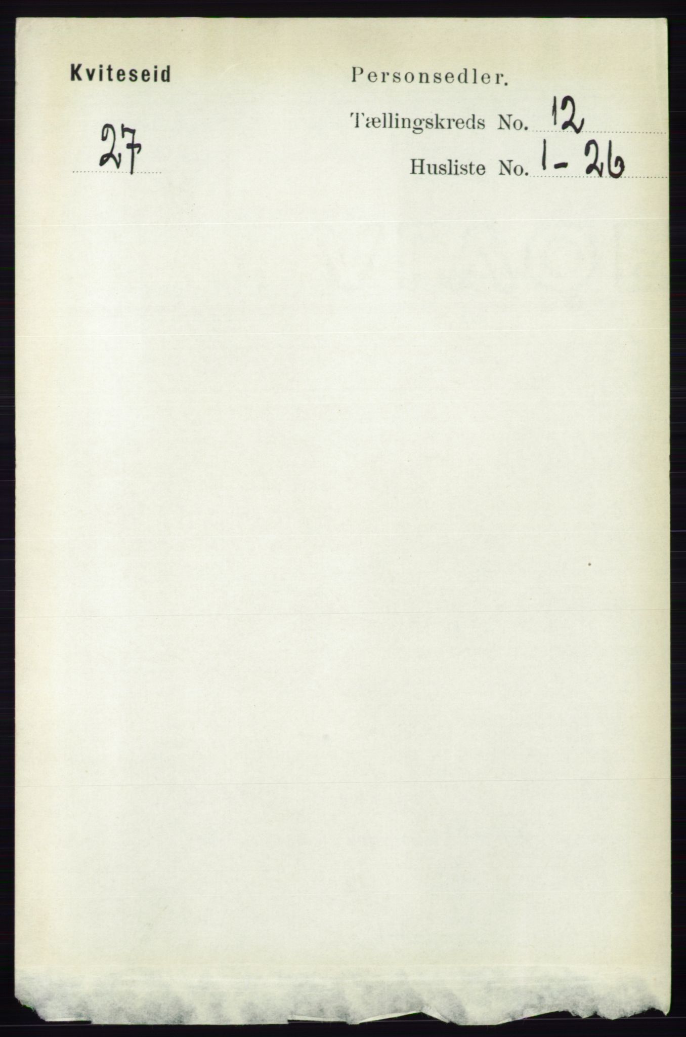 RA, 1891 census for 0829 Kviteseid, 1891, p. 2841