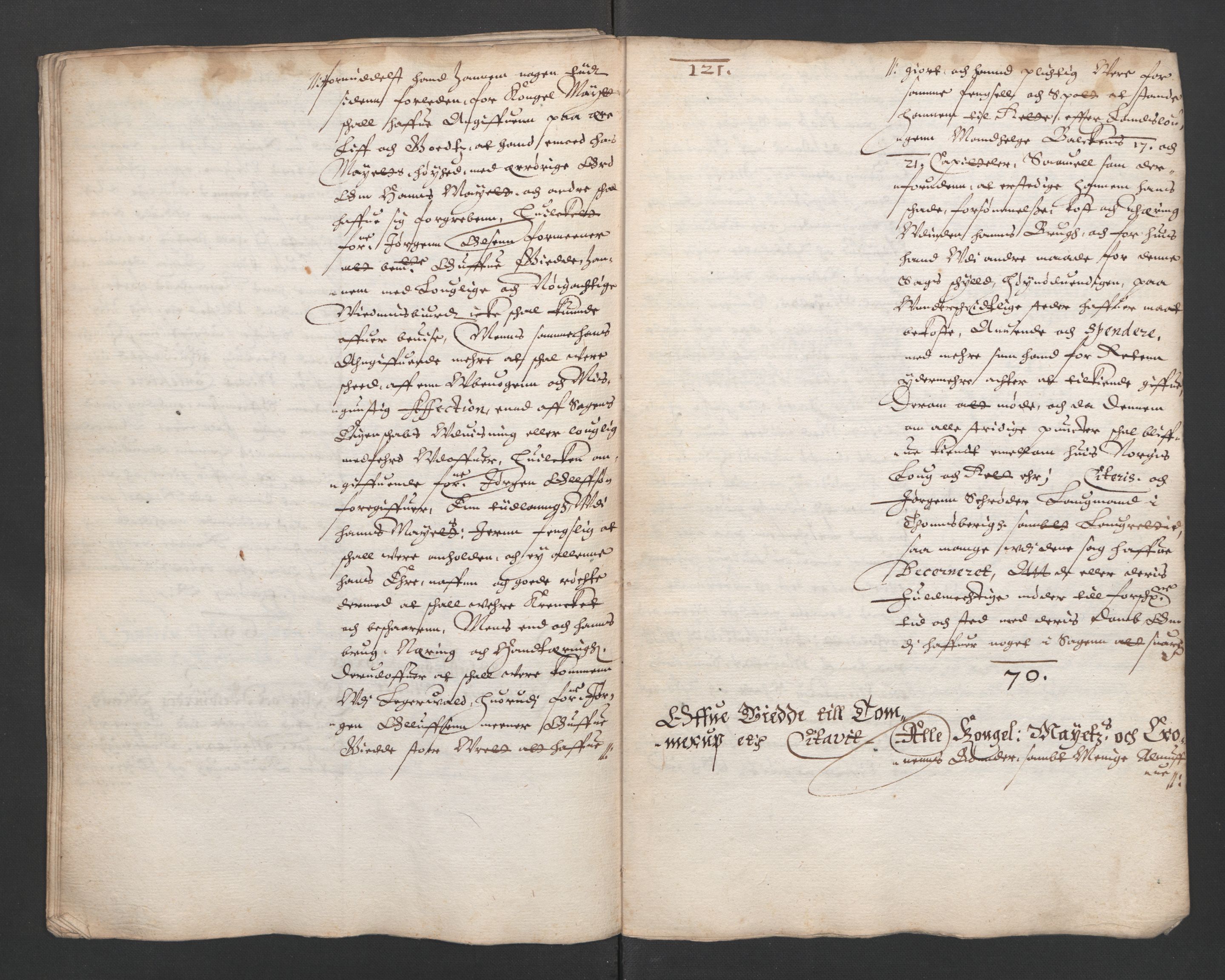 Herredagen 1539-1664  (Kongens Retterting), AV/RA-EA-2882/A/L0016: Avsiktsbok   Stevningsbok, 1628, p. 120b-121a