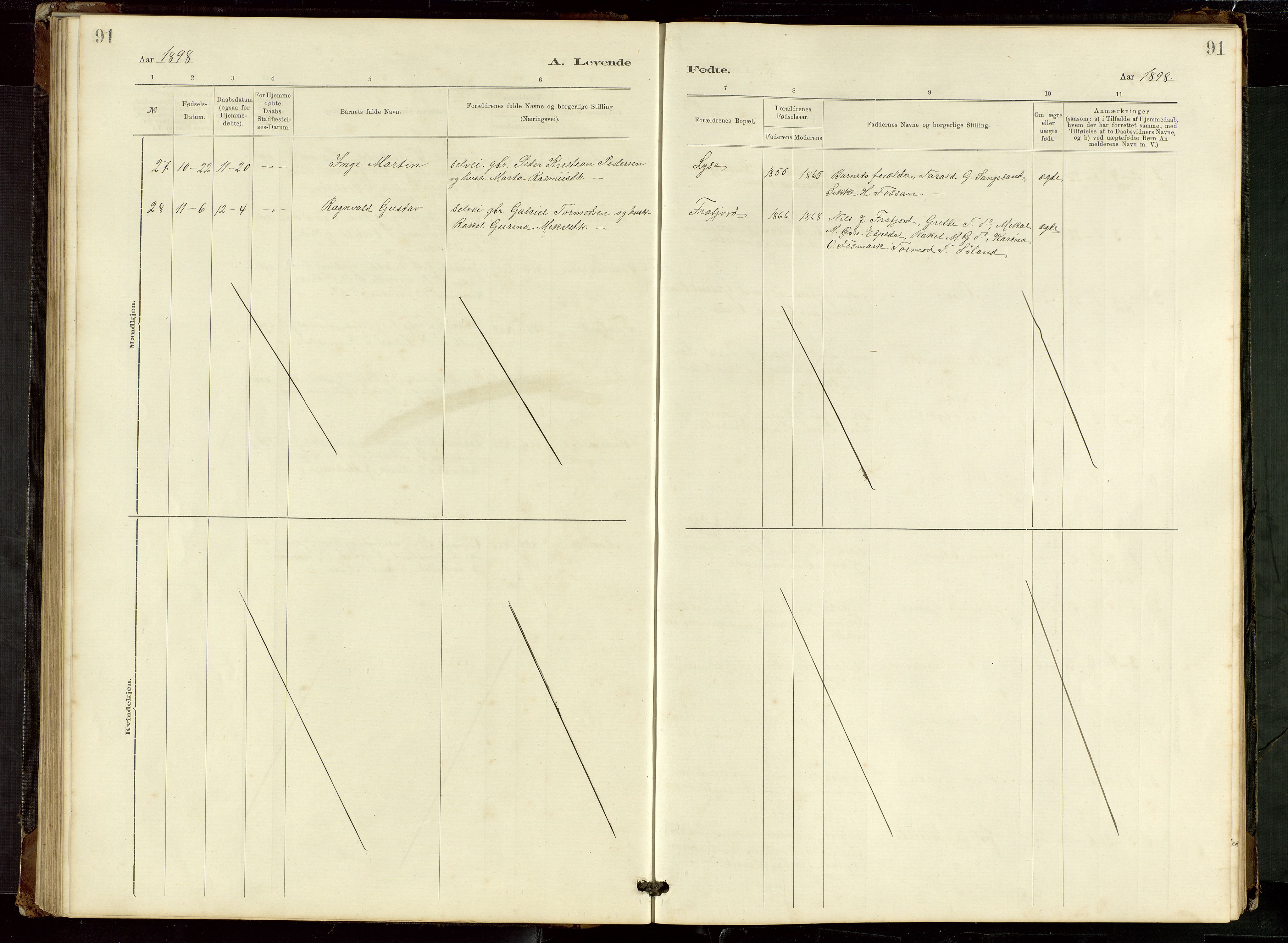 Høgsfjord sokneprestkontor, AV/SAST-A-101624/H/Ha/Hab/L0009: Parish register (copy) no. B 9, 1883-1920, p. 91