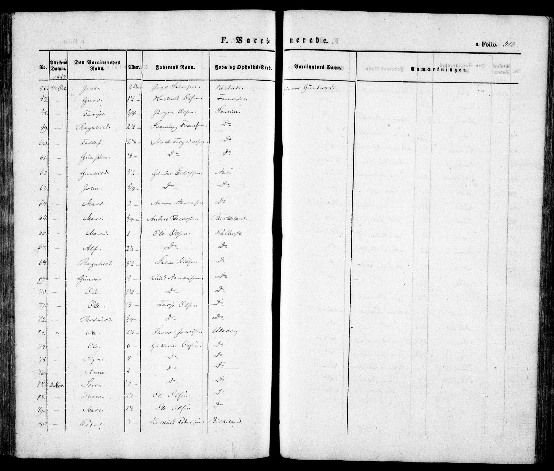 Evje sokneprestkontor, AV/SAK-1111-0008/F/Fa/Faa/L0005: Parish register (official) no. A 5, 1843-1865, p. 512