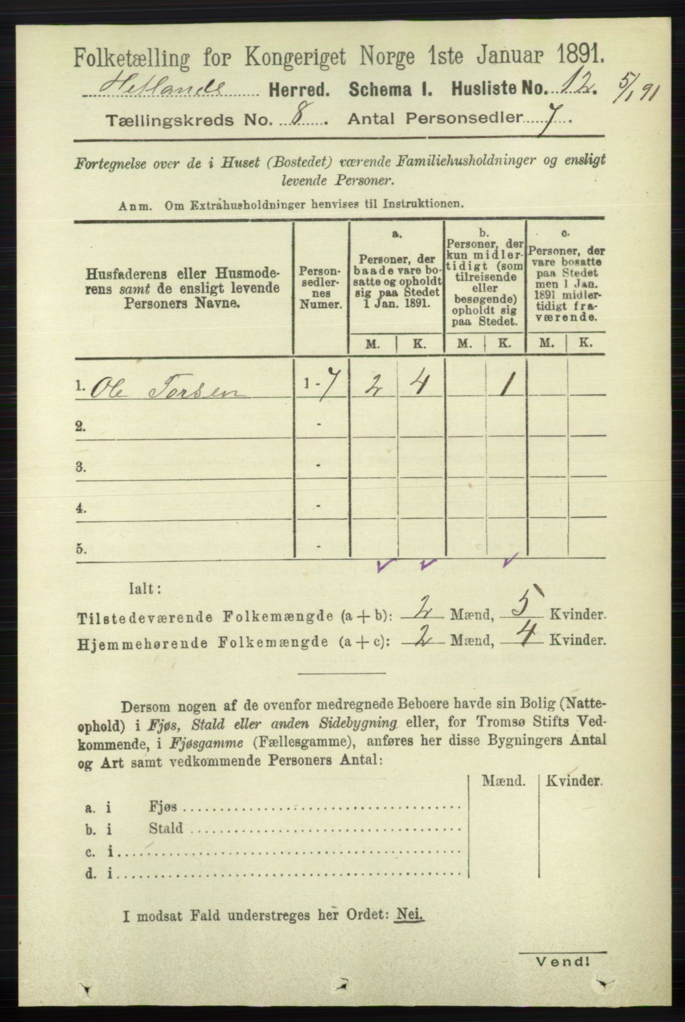 RA, 1891 census for 1126 Hetland, 1891, p. 4362