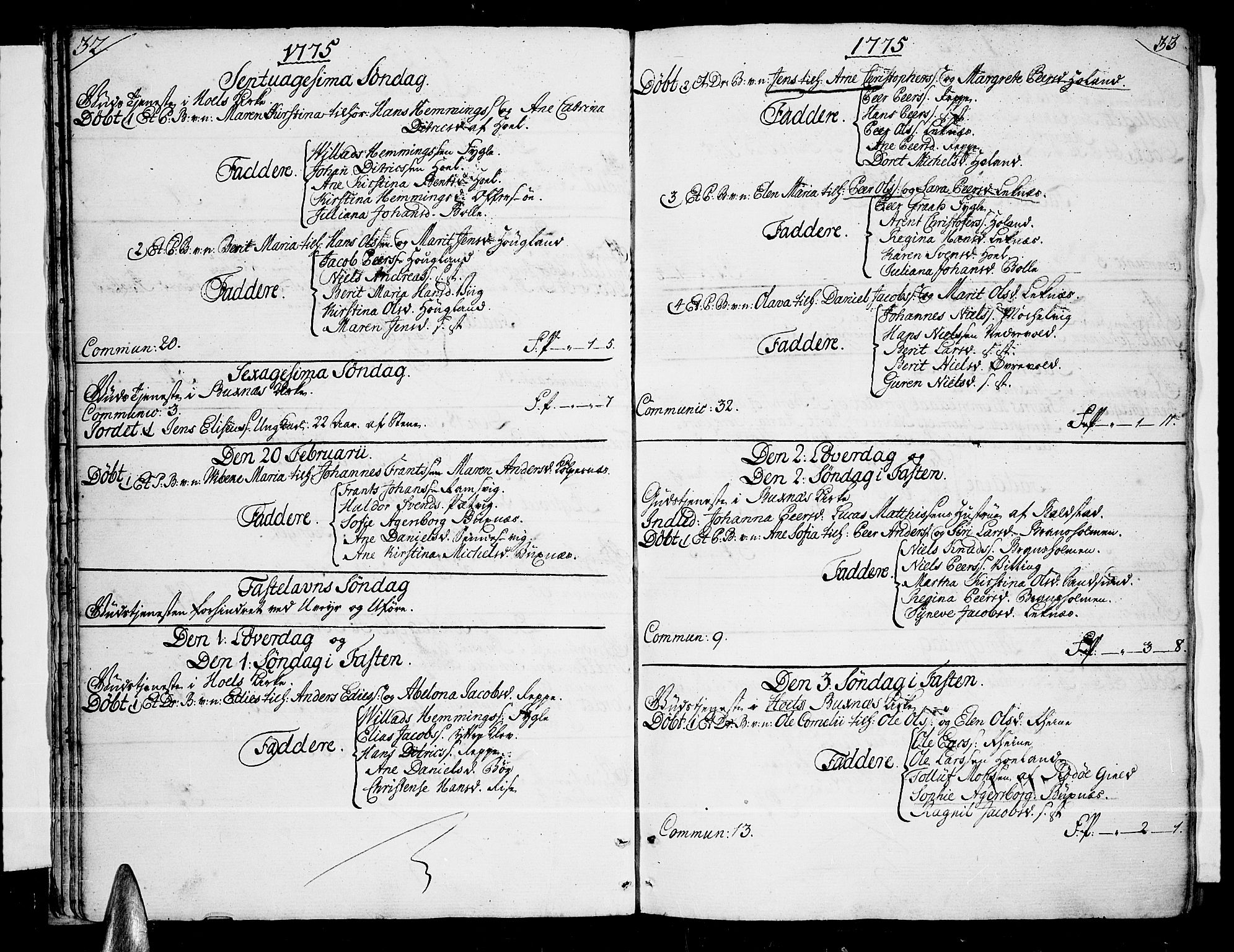 Ministerialprotokoller, klokkerbøker og fødselsregistre - Nordland, AV/SAT-A-1459/881/L1149: Parish register (official) no. 881A02, 1773-1793, p. 32-33