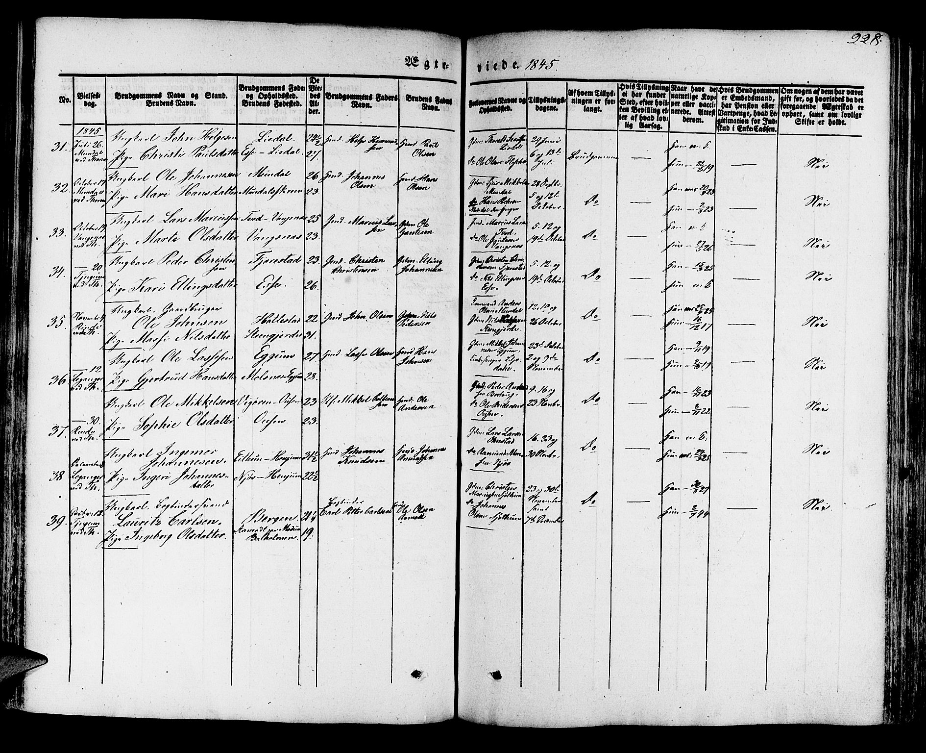 Leikanger sokneprestembete, AV/SAB-A-81001/H/Haa/Haaa/L0007: Parish register (official) no. A 7, 1838-1851, p. 228