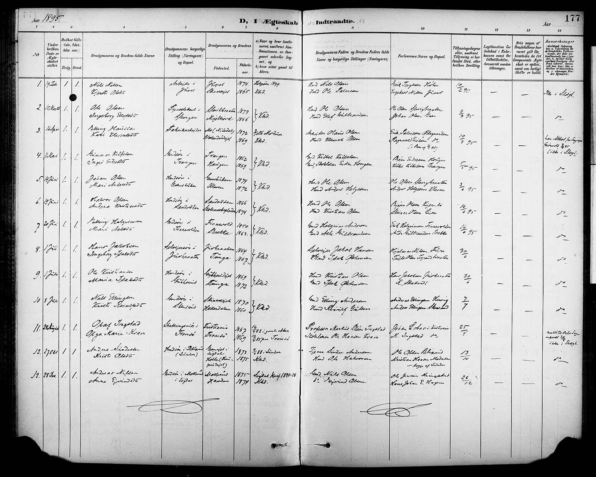 Krødsherad kirkebøker, SAKO/A-19/G/Ga/L0002: Parish register (copy) no. 2, 1894-1918, p. 177