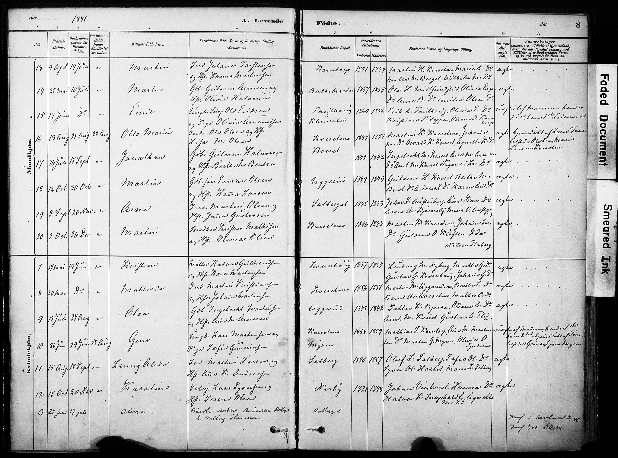 Hof prestekontor, AV/SAH-PREST-038/H/Ha/Haa/L0011: Parish register (official) no. 11, 1879-1911, p. 8