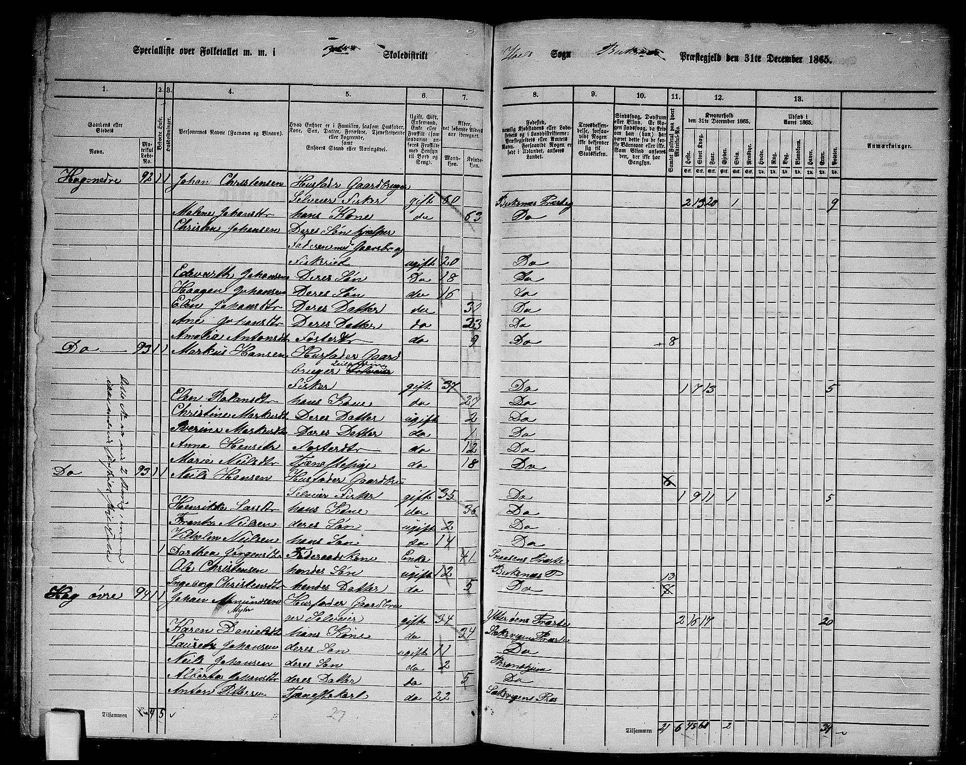 RA, 1865 census for Buksnes, 1865, p. 76