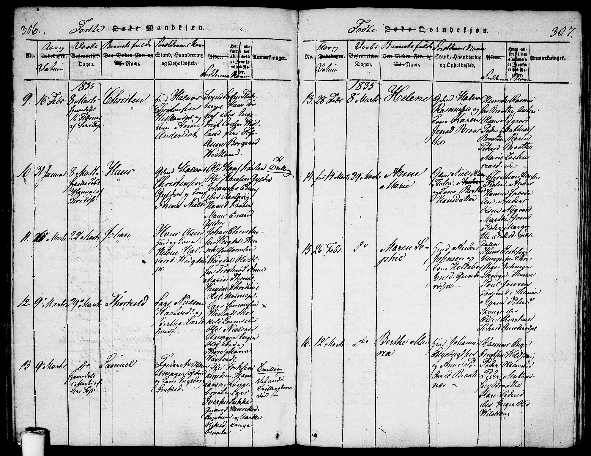 Våler prestekontor Kirkebøker, SAO/A-11083/F/Fa/L0005: Parish register (official) no. I 5, 1815-1839, p. 306-307