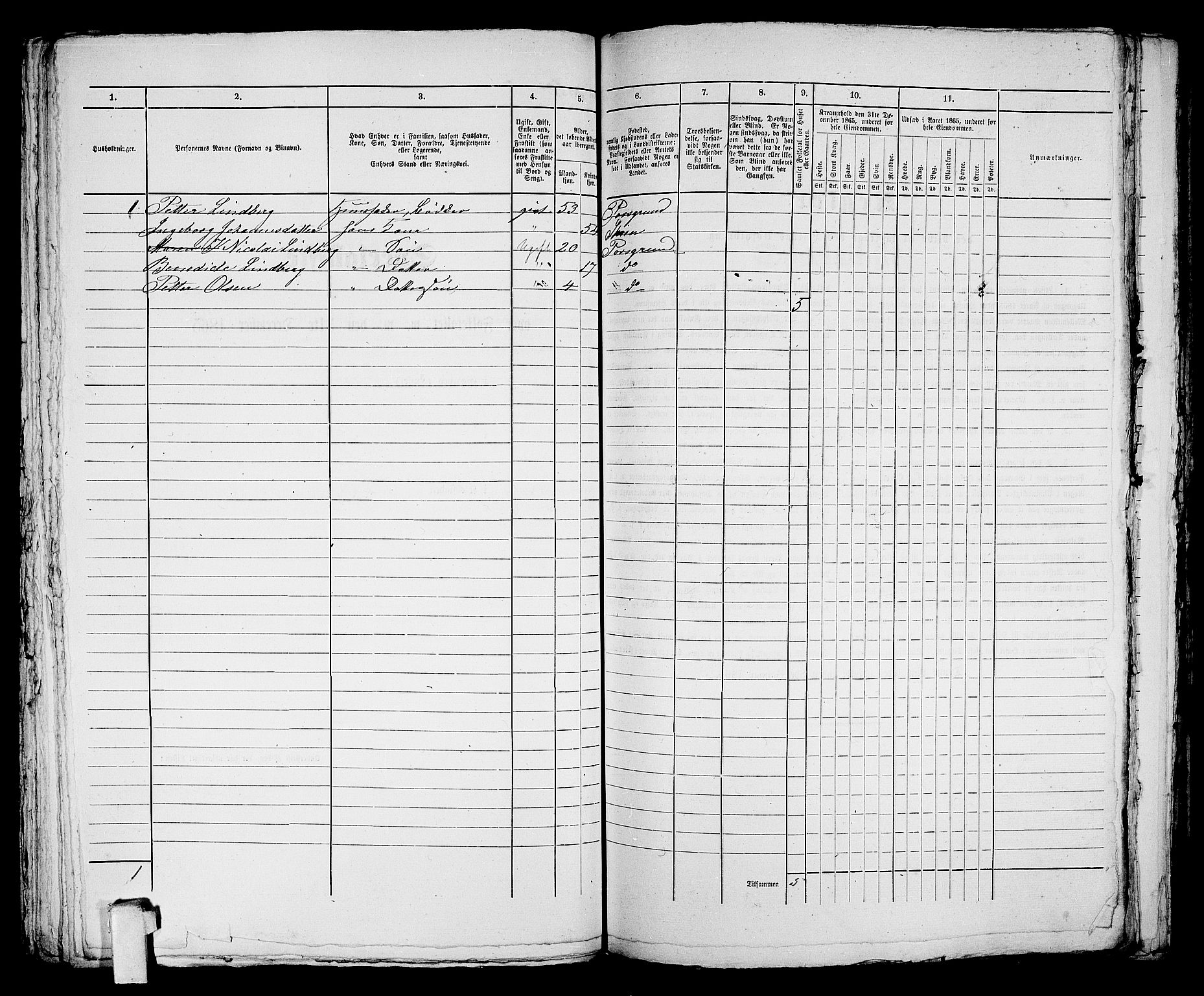 RA, 1865 census for Porsgrunn, 1865, p. 133