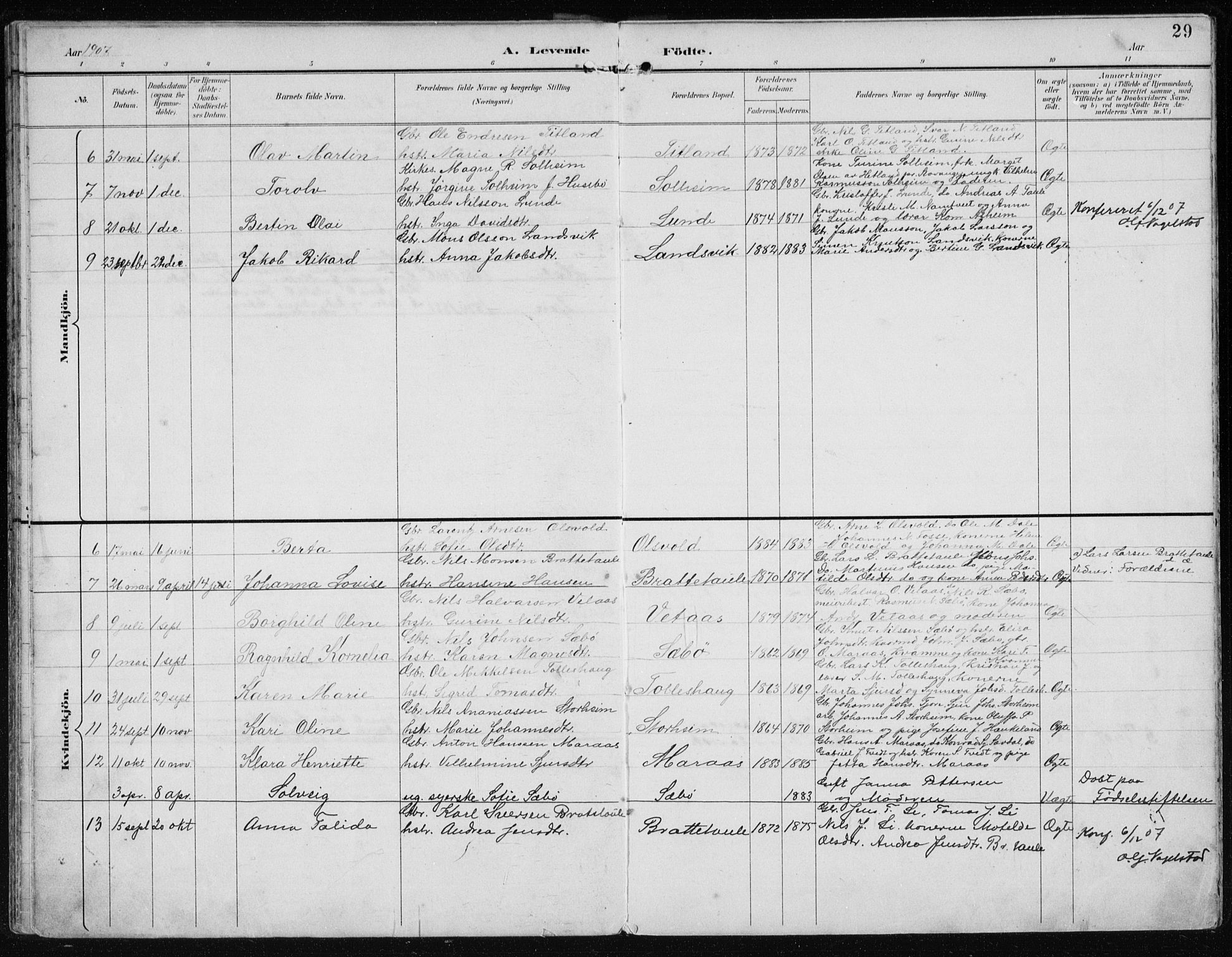 Manger sokneprestembete, AV/SAB-A-76801/H/Hab: Parish register (copy) no. D 3, 1895-1910, p. 29