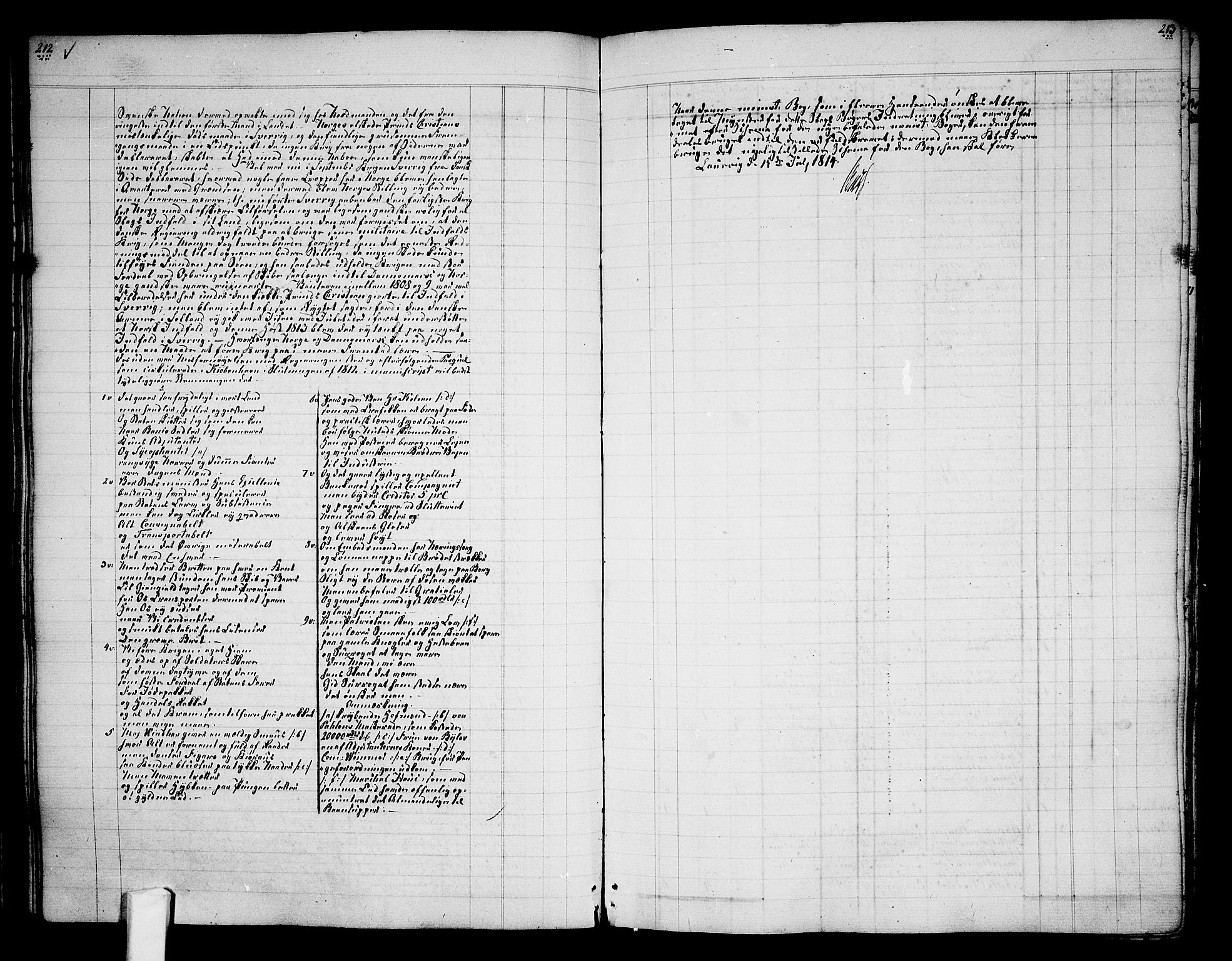 Tjølling sokneprestkontor, AV/SAKO-A-48/A/Aa/L0003: Other parish register no. 1, 1700-1813, p. 212-213