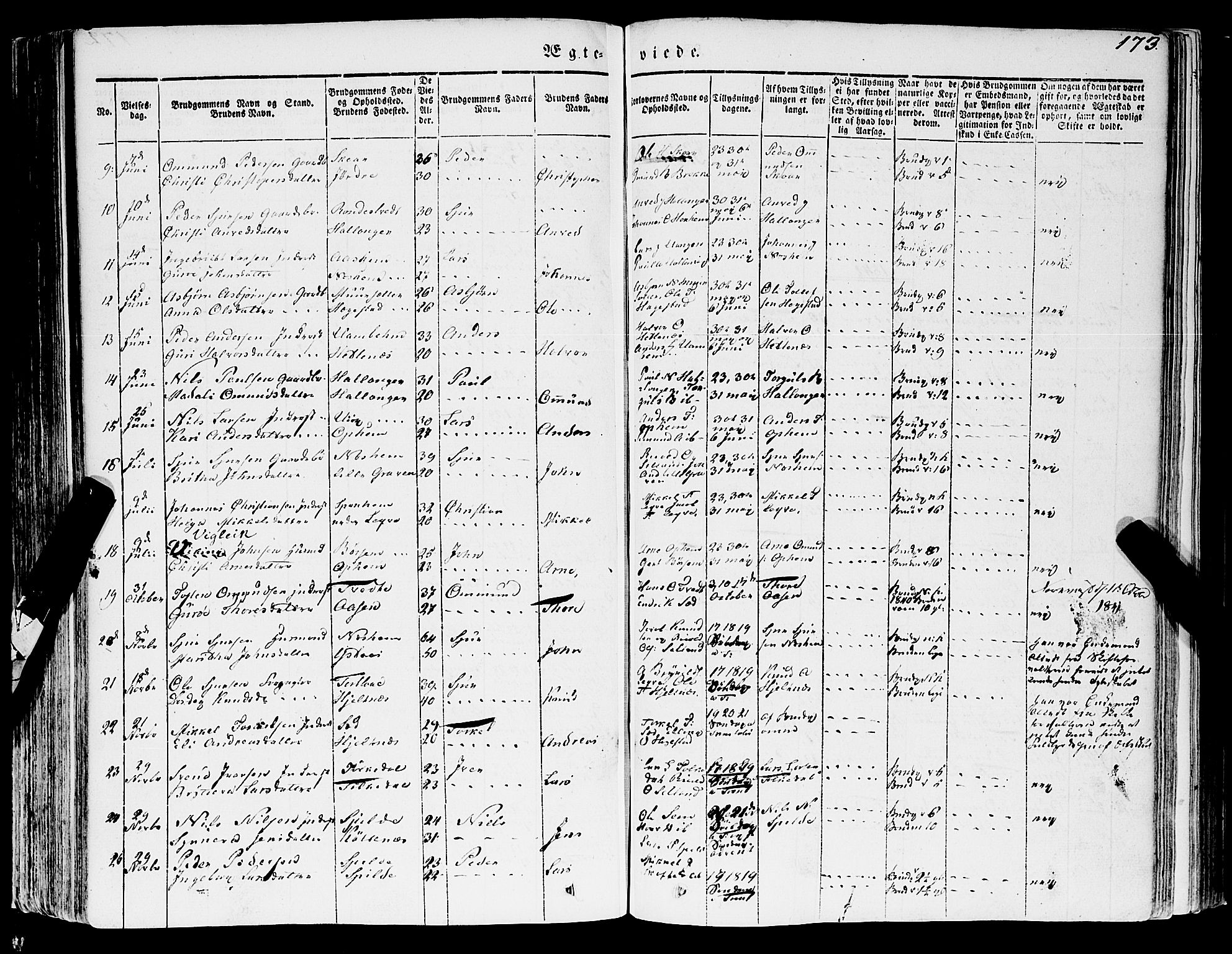 Ulvik sokneprestembete, AV/SAB-A-78801/H/Haa: Parish register (official) no. A 12, 1839-1853, p. 173