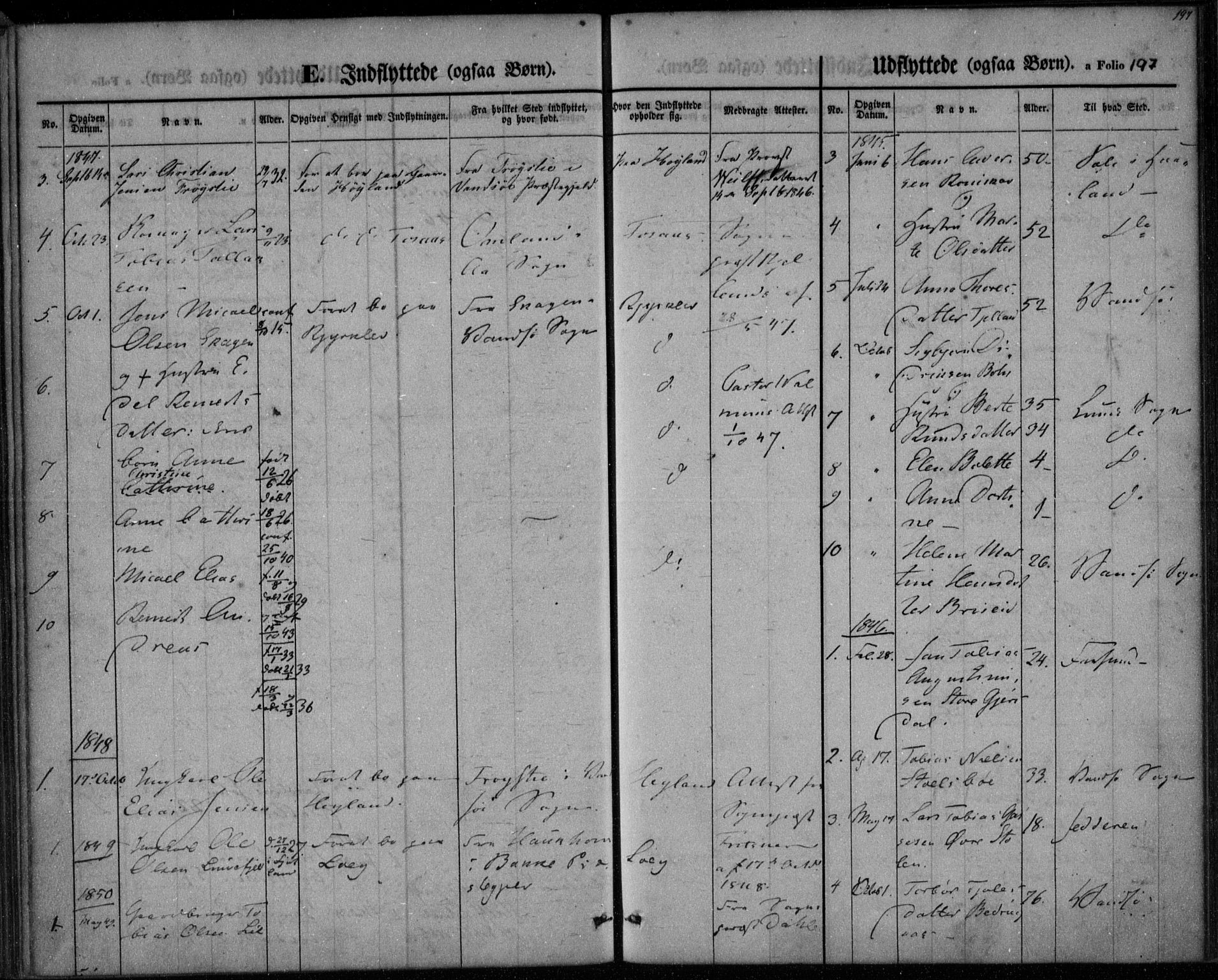 Herad sokneprestkontor, AV/SAK-1111-0018/F/Fa/Faa/L0004: Parish register (official) no. A 4, 1844-1853, p. 197