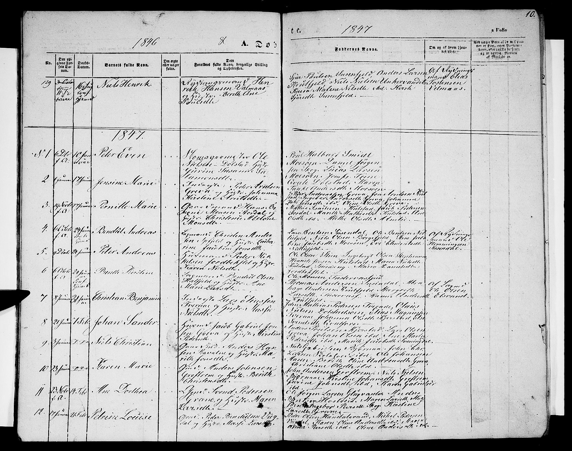 Ministerialprotokoller, klokkerbøker og fødselsregistre - Nordland, SAT/A-1459/820/L0300: Parish register (copy) no. 820C02, 1846-1850, p. 10