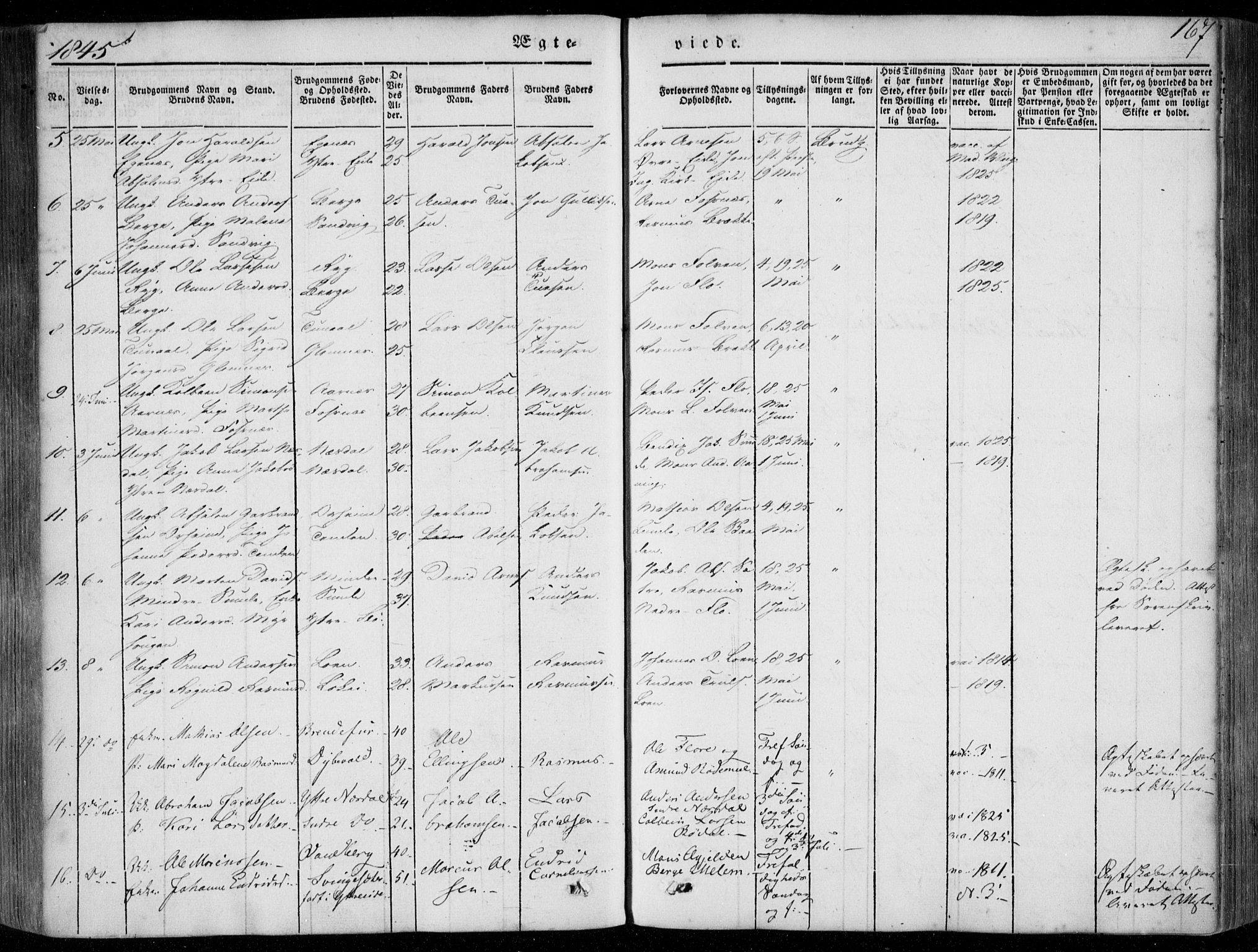 Stryn Sokneprestembete, SAB/A-82501: Parish register (official) no. A 2, 1844-1861, p. 167