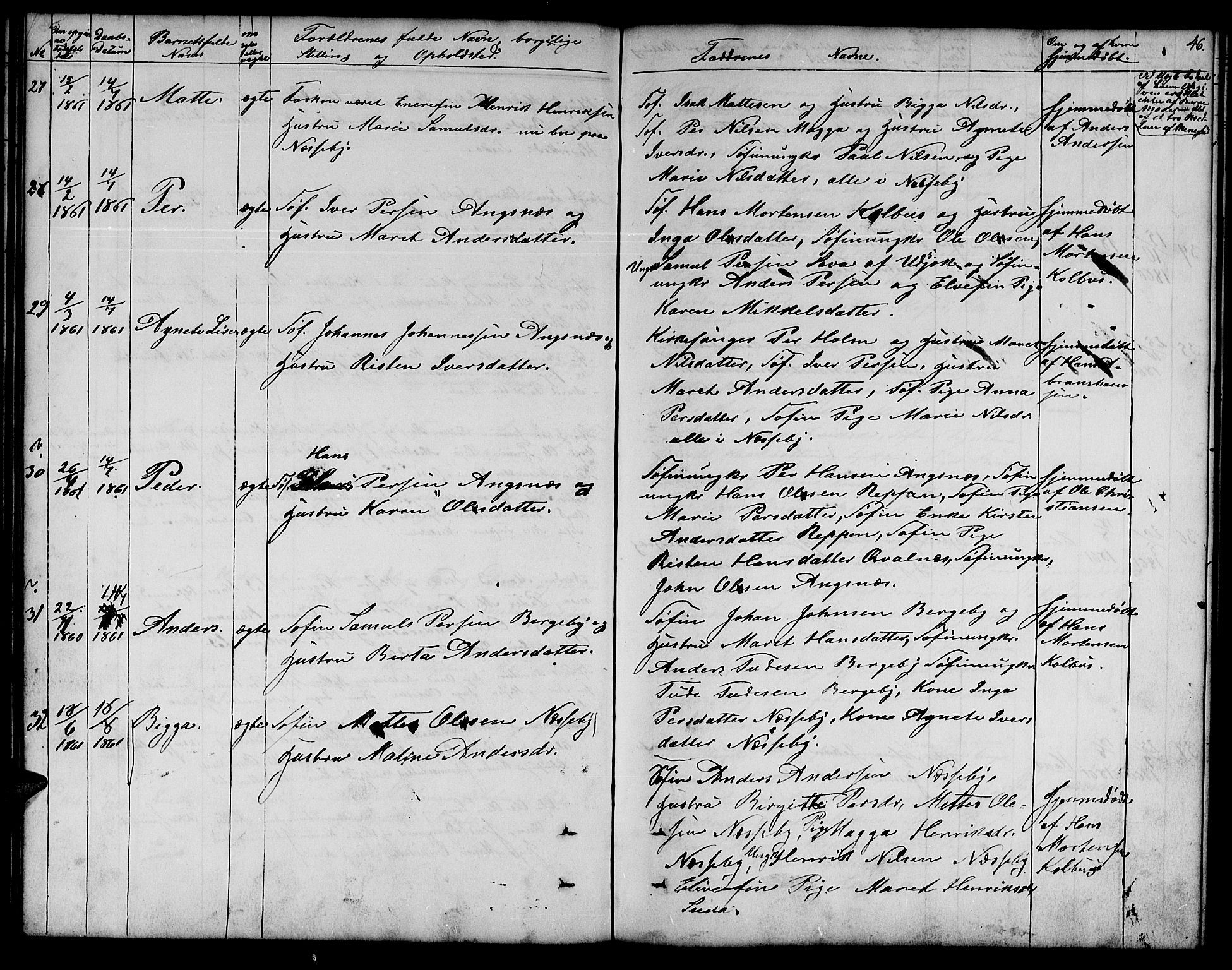 Nesseby sokneprestkontor, AV/SATØ-S-1330/H/Hb/L0001klokker: Parish register (copy) no. 1, 1844-1861, p. 46