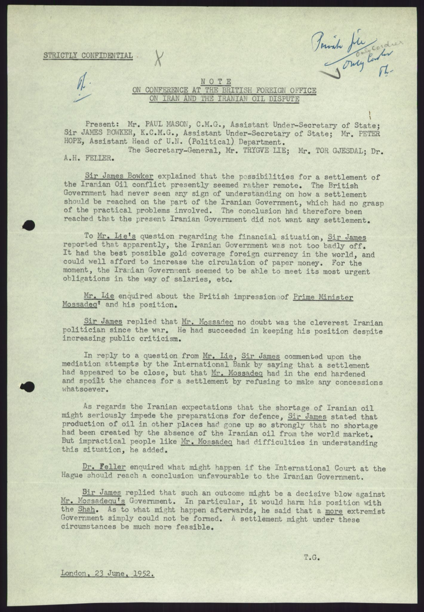 Lie, Trygve, AV/RA-PA-1407/D/L0013: Generalsekretærens papirer., 1946-1950, p. 1251