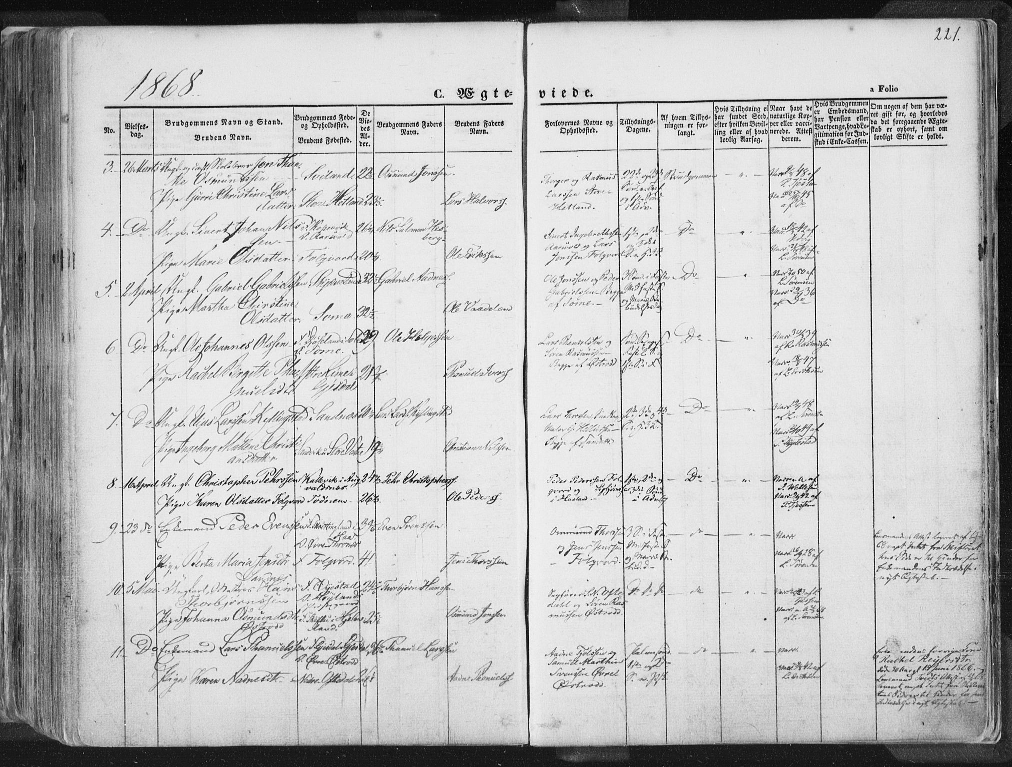 Høyland sokneprestkontor, AV/SAST-A-101799/001/30BA/L0010: Parish register (official) no. A 9.1, 1857-1877, p. 221