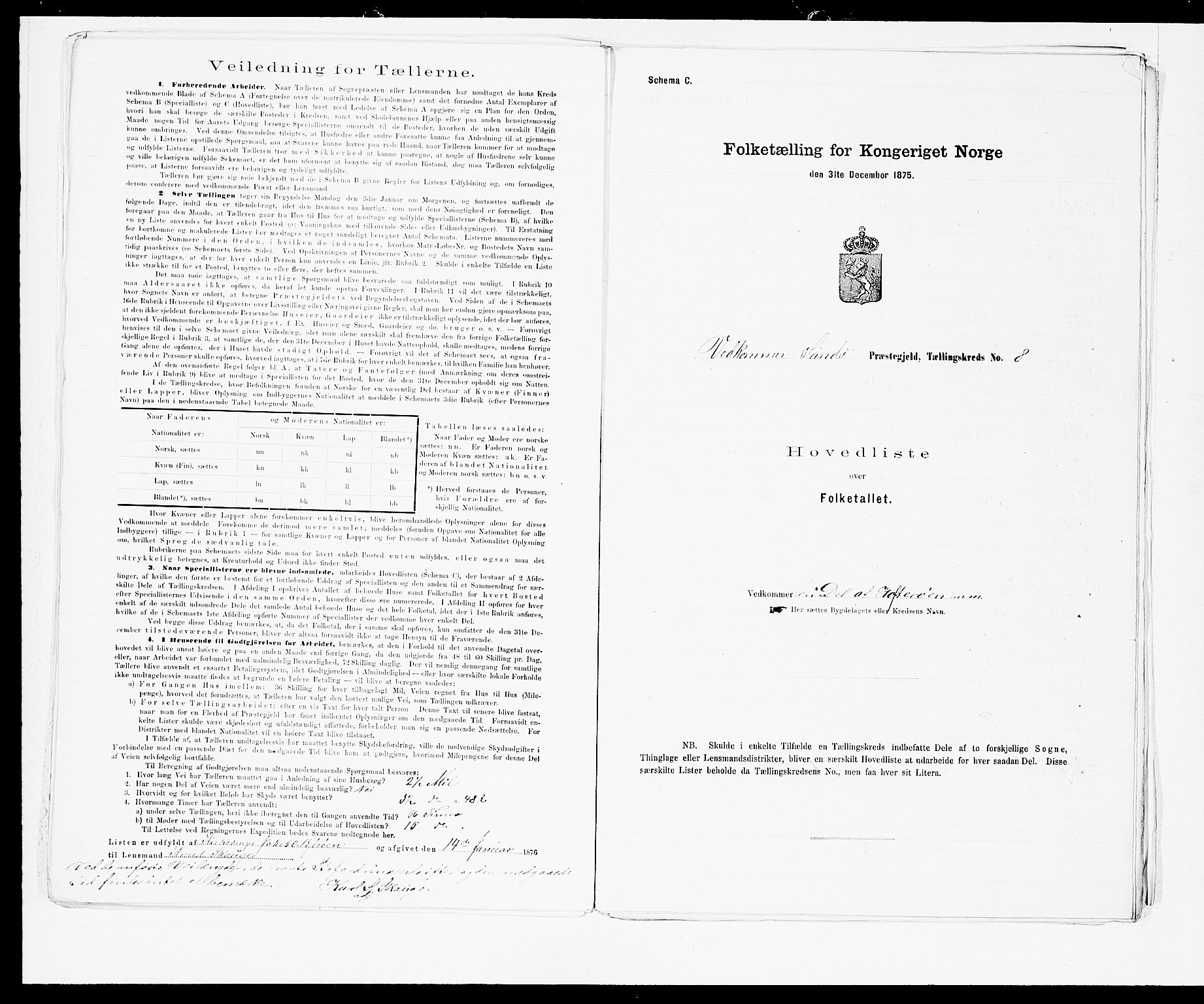 SAB, 1875 census for 1245P Sund, 1875, p. 16