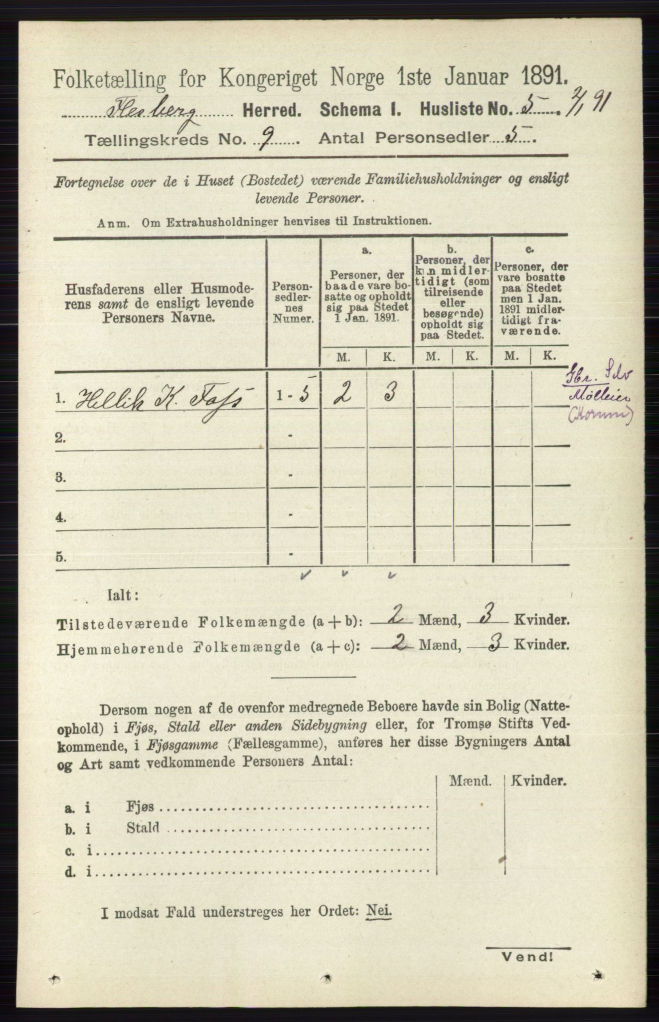 RA, 1891 census for 0631 Flesberg, 1891, p. 1504