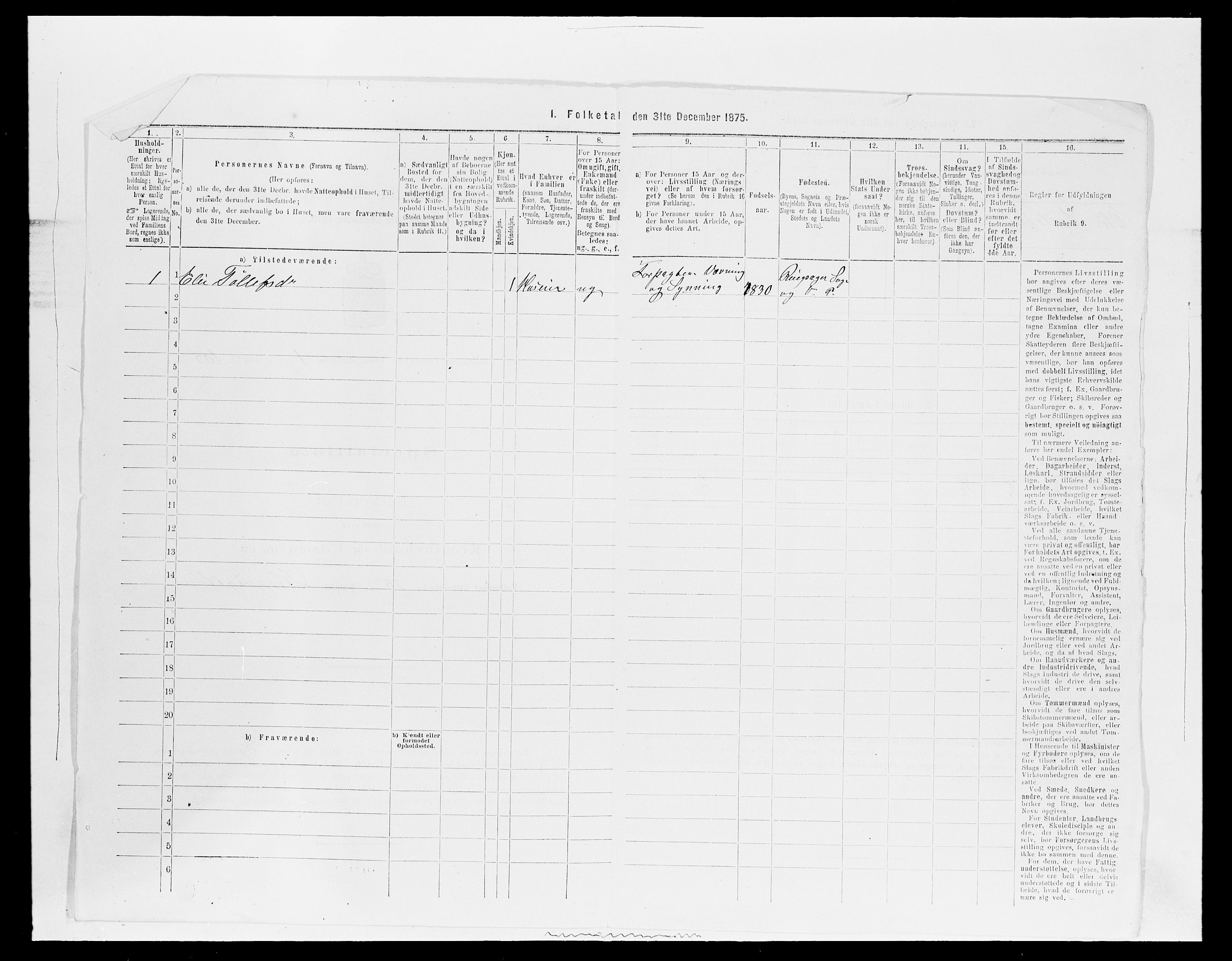 SAH, 1875 census for 0412P Ringsaker, 1875, p. 434