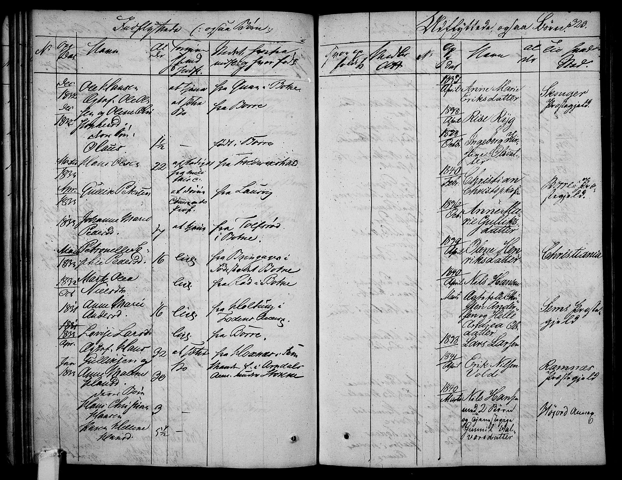 Våle kirkebøker, AV/SAKO-A-334/F/Fa/L0008: Parish register (official) no. I 8, 1824-1844, p. 323