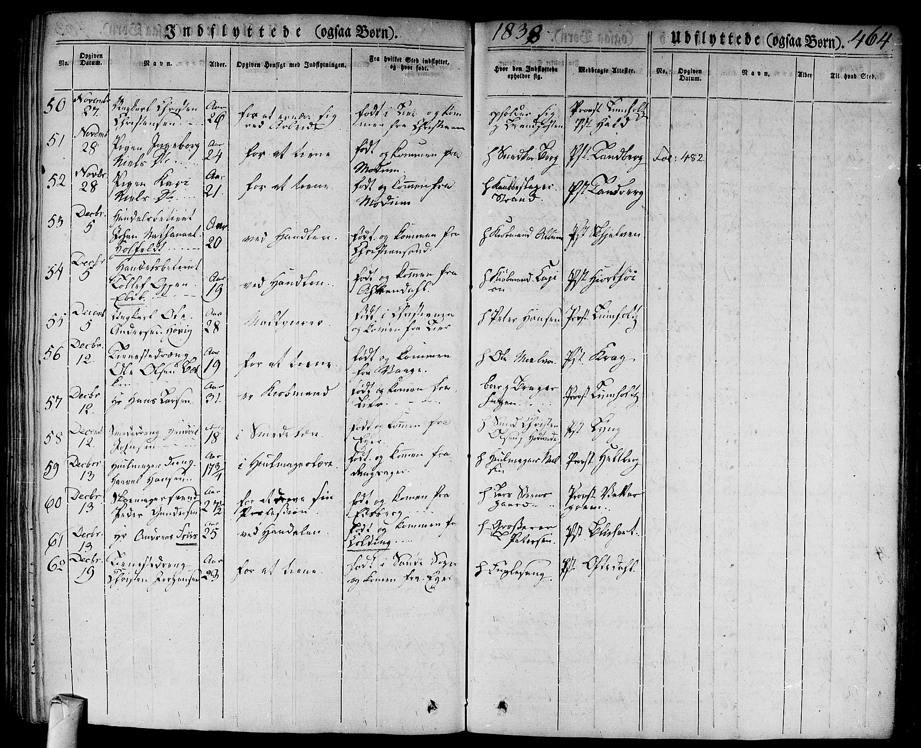 Bragernes kirkebøker, AV/SAKO-A-6/F/Fb/L0001: Parish register (official) no. II 1, 1830-1847, p. 464