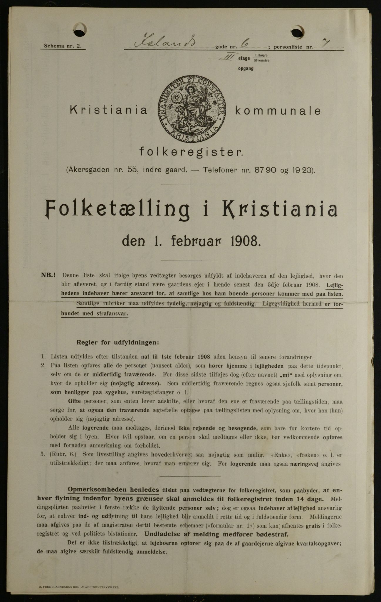 OBA, Municipal Census 1908 for Kristiania, 1908, p. 39977