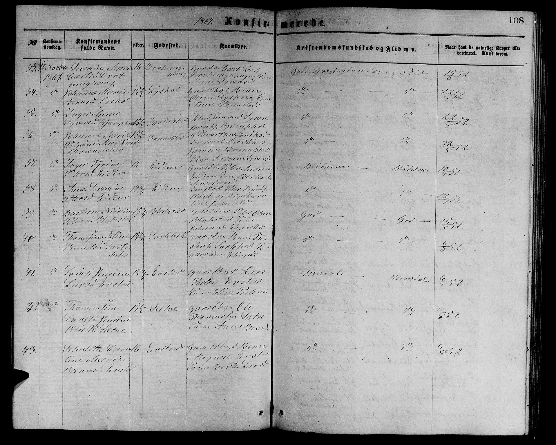 Ministerialprotokoller, klokkerbøker og fødselsregistre - Møre og Romsdal, AV/SAT-A-1454/523/L0338: Parish register (copy) no. 523C01, 1865-1877, p. 108