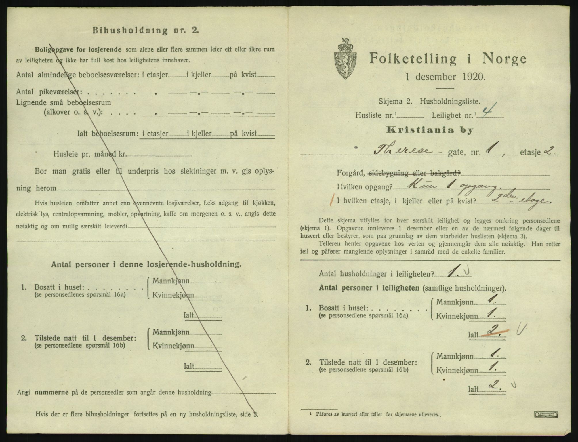 SAO, 1920 census for Kristiania, 1920, p. 109375