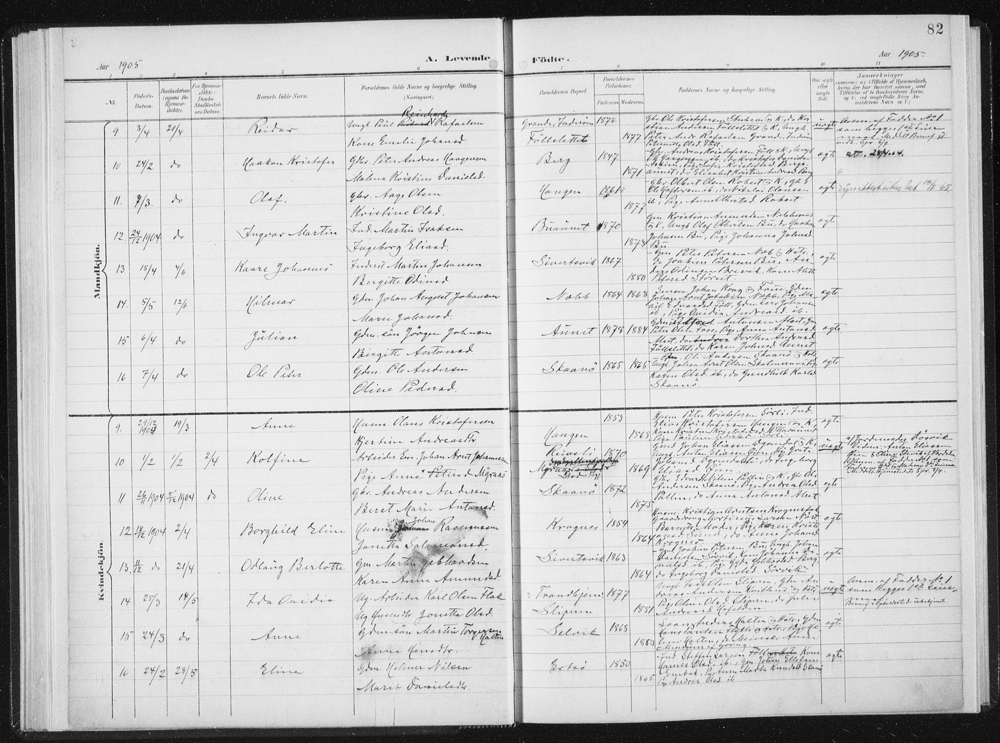 Ministerialprotokoller, klokkerbøker og fødselsregistre - Sør-Trøndelag, AV/SAT-A-1456/647/L0635: Parish register (official) no. 647A02, 1896-1911, p. 82