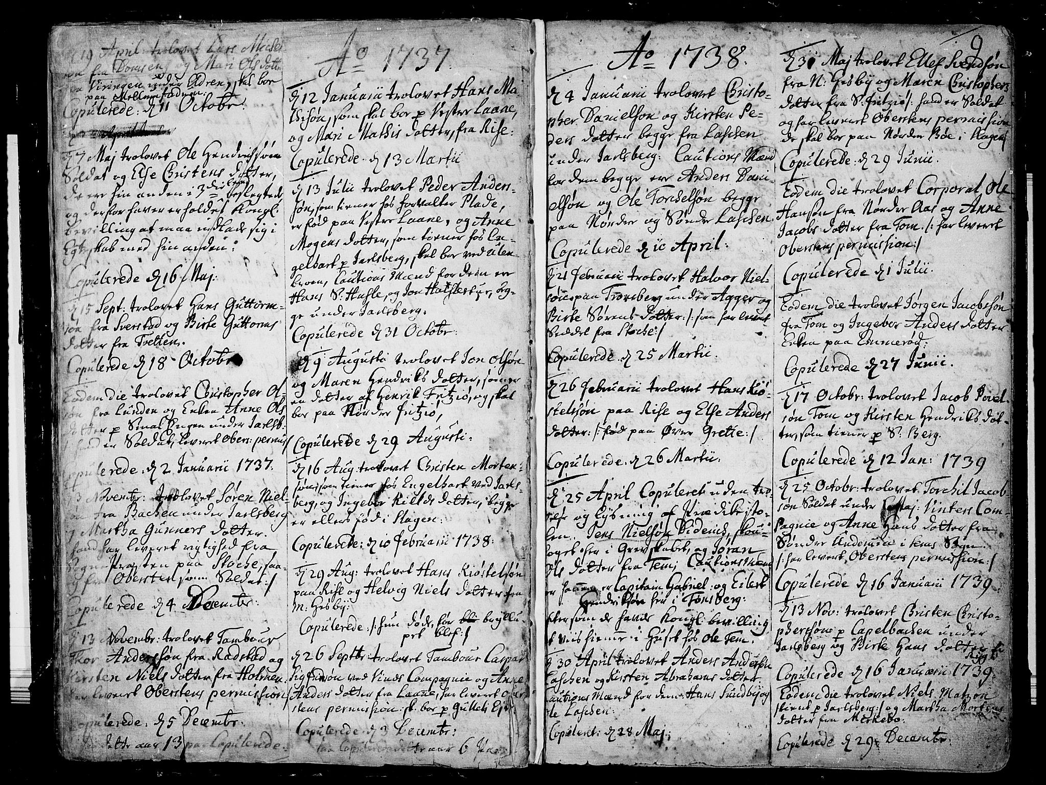 Sem kirkebøker, AV/SAKO-A-5/F/Fa/L0001: Parish register (official) no. I 1, 1702-1763, p. 9