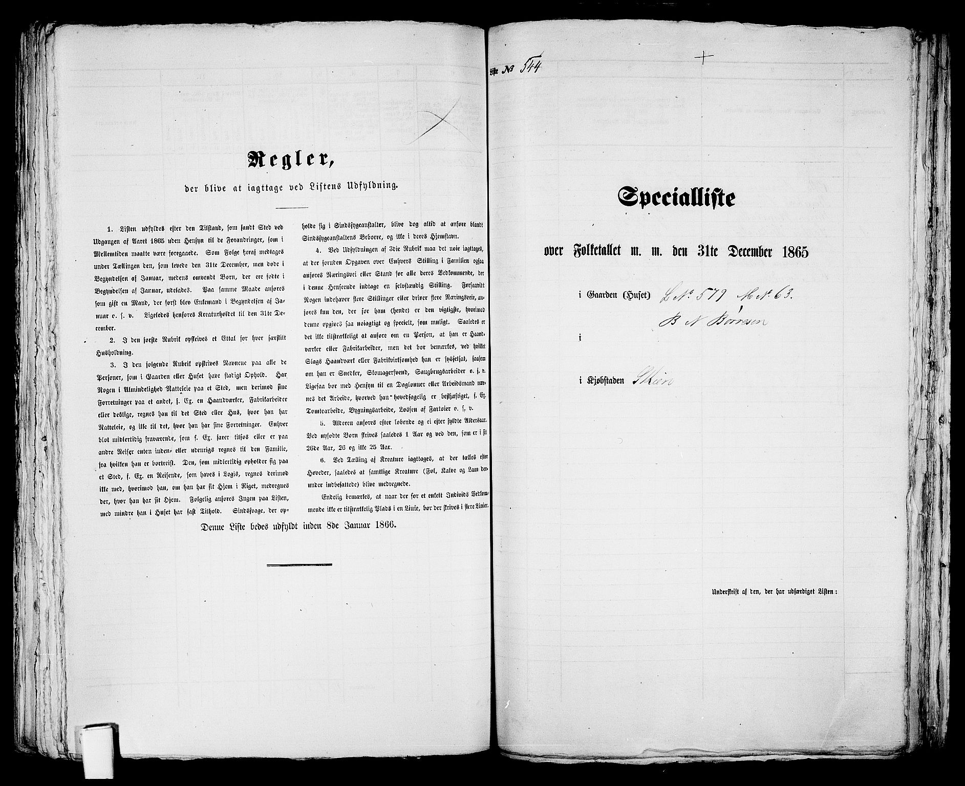 RA, 1865 census for Skien, 1865, p. 1113