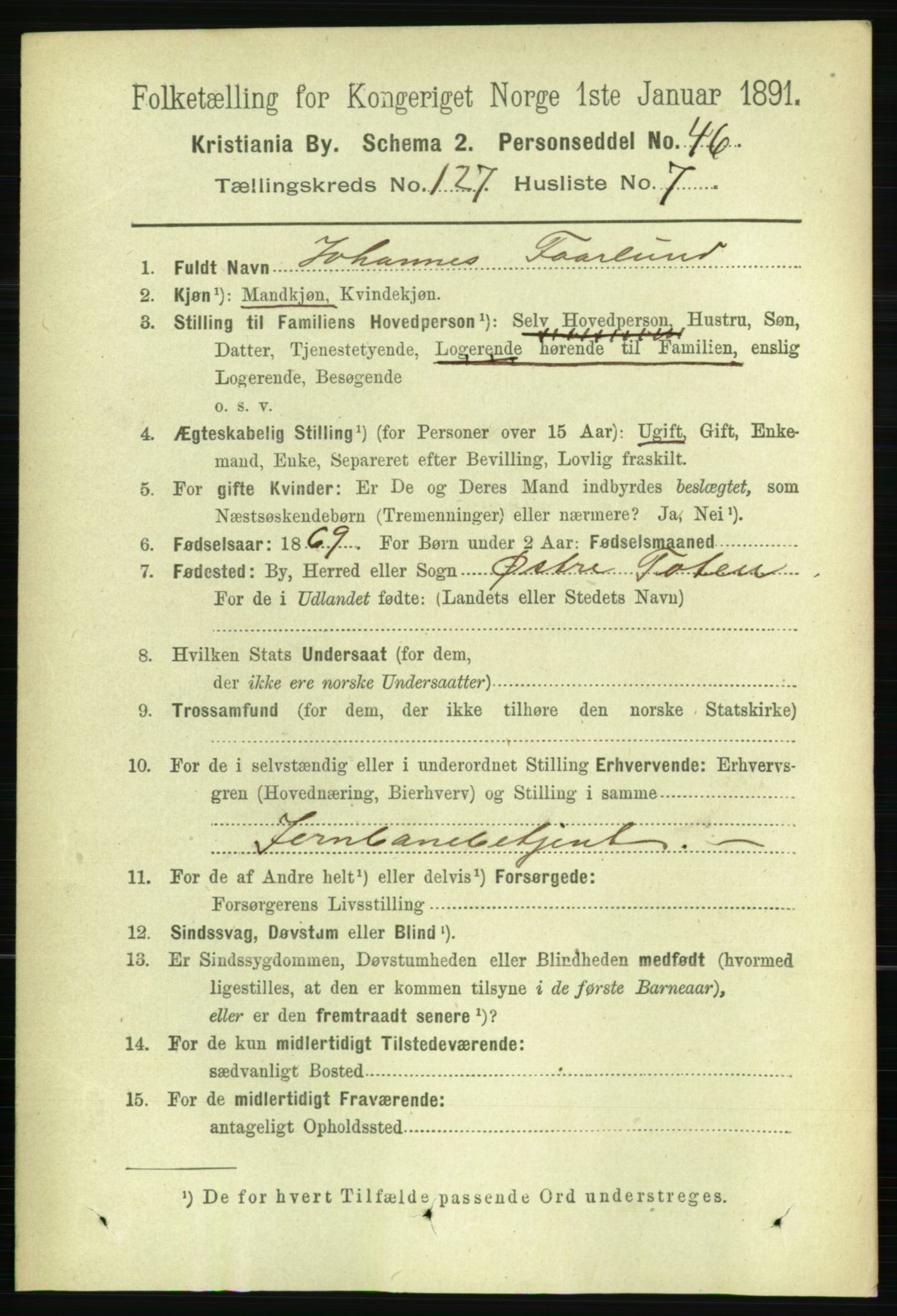 RA, 1891 census for 0301 Kristiania, 1891, p. 68100