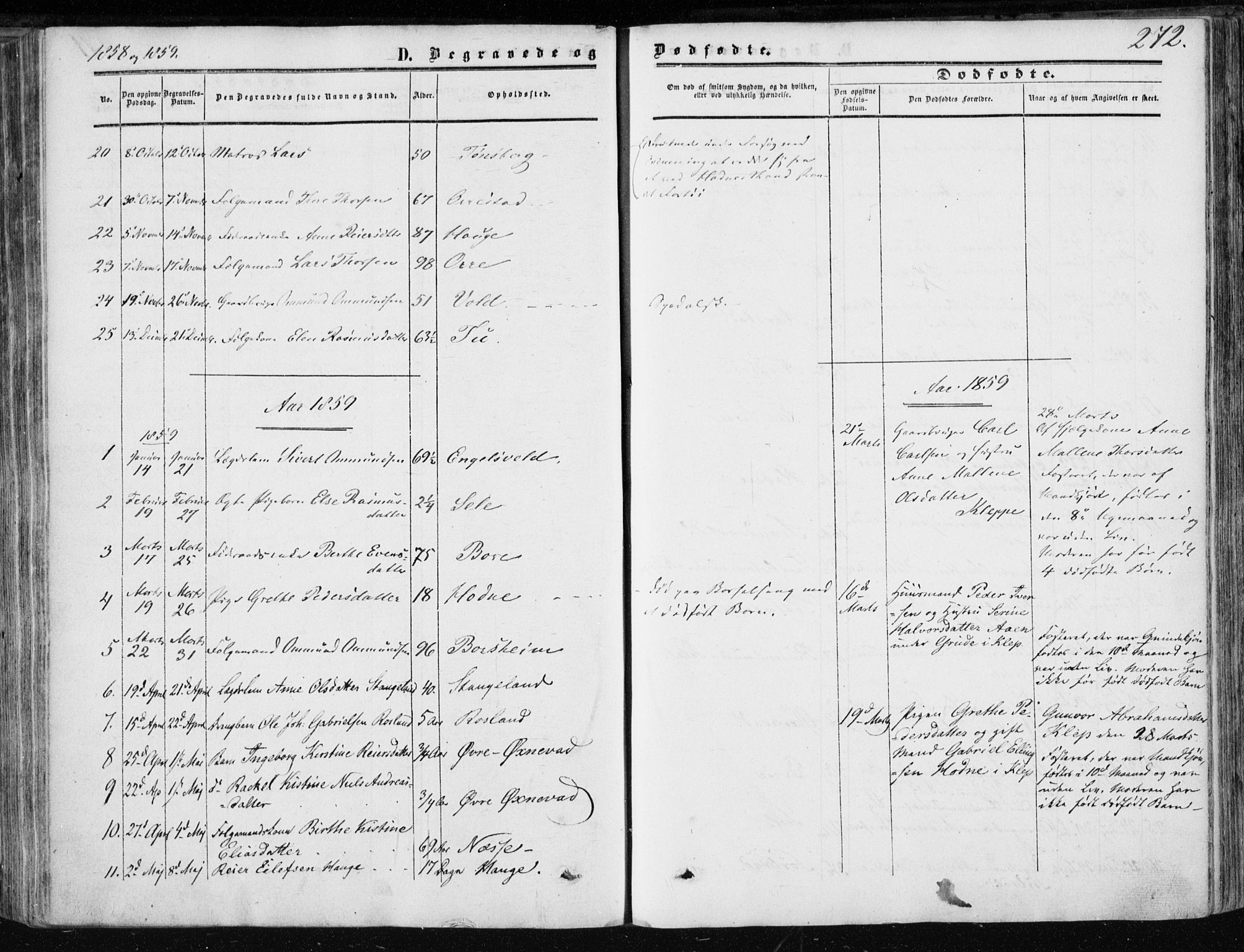 Klepp sokneprestkontor, SAST/A-101803/001/3/30BA/L0005: Parish register (official) no. A 5, 1853-1870, p. 272