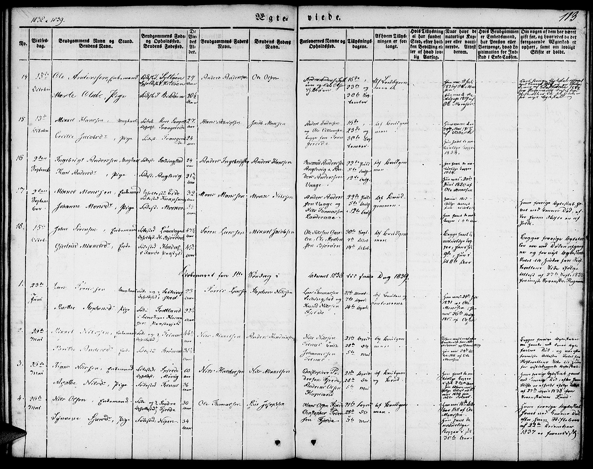 Fjell sokneprestembete, AV/SAB-A-75301/H/Haa: Parish register (official) no. A 1, 1835-1850, p. 113