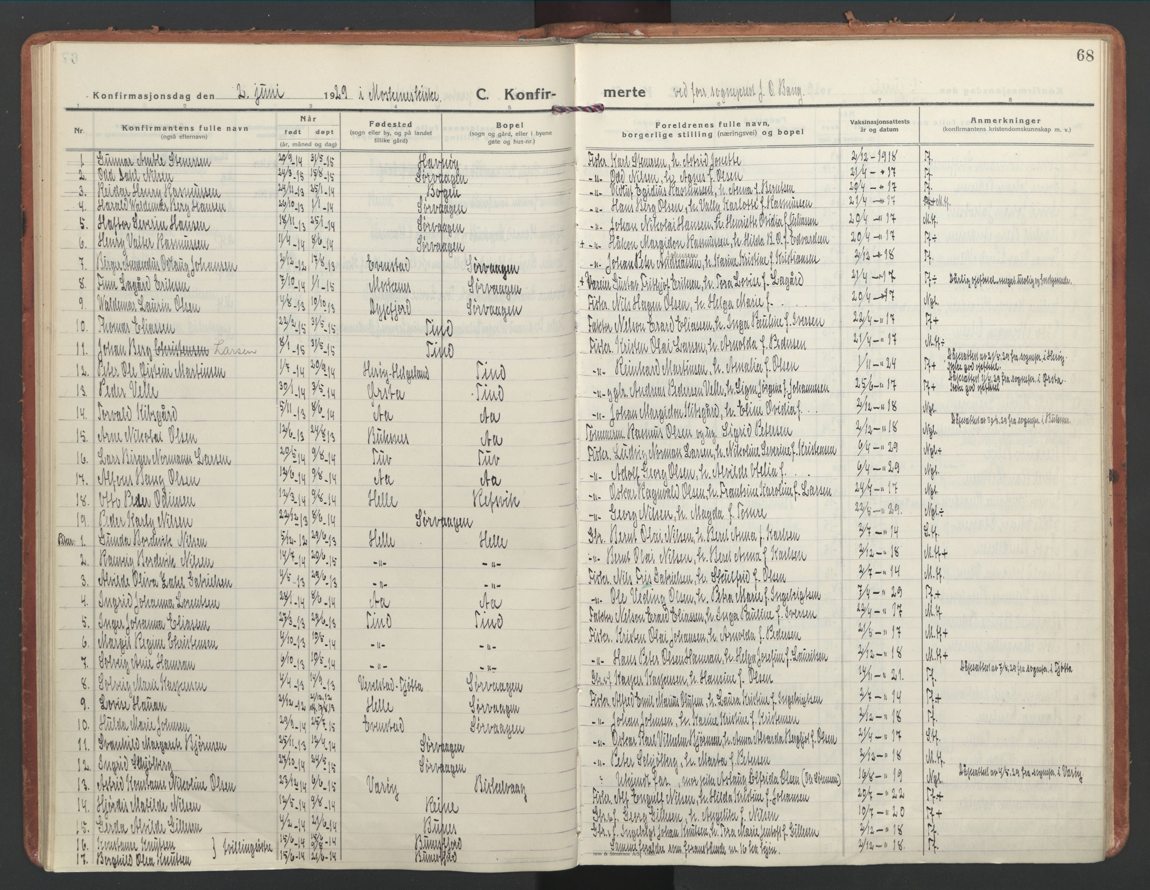 Ministerialprotokoller, klokkerbøker og fødselsregistre - Nordland, SAT/A-1459/886/L1223: Parish register (official) no. 886A05, 1926-1938, p. 68