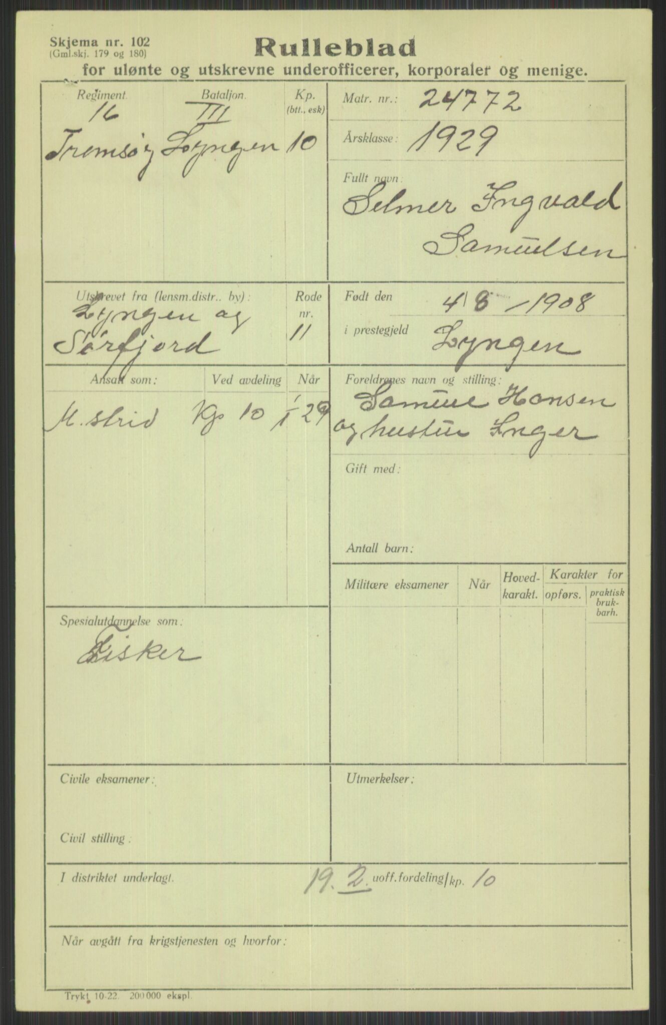 Forsvaret, Troms infanteriregiment nr. 16, AV/RA-RAFA-3146/P/Pa/L0013/0004: Rulleblad / Rulleblad for regimentets menige mannskaper, årsklasse 1929, 1929, p. 1147