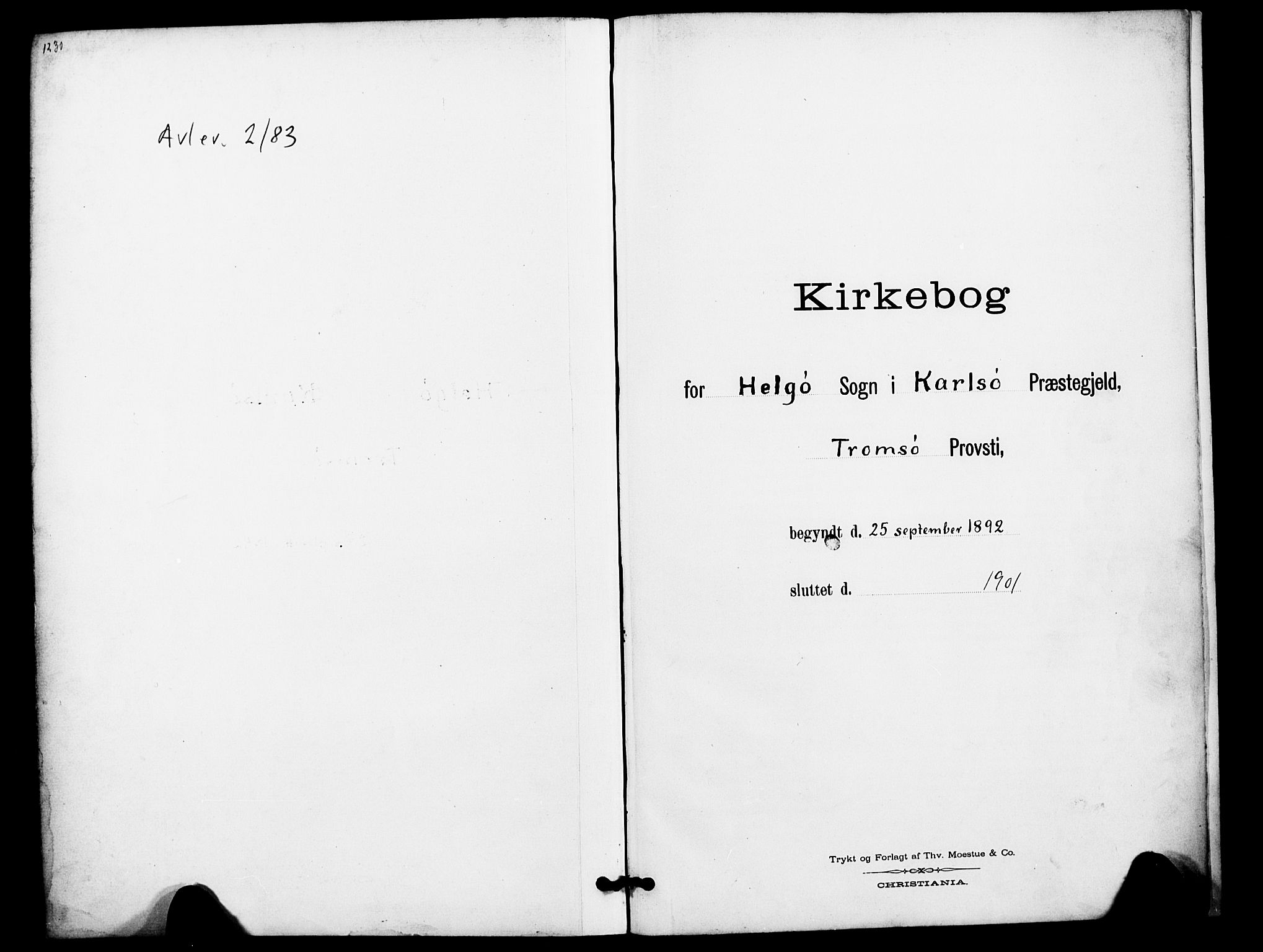 Karlsøy sokneprestembete, SATØ/S-1299/H/Ha/Haa/L0012kirke: Parish register (official) no. 12, 1892-1902