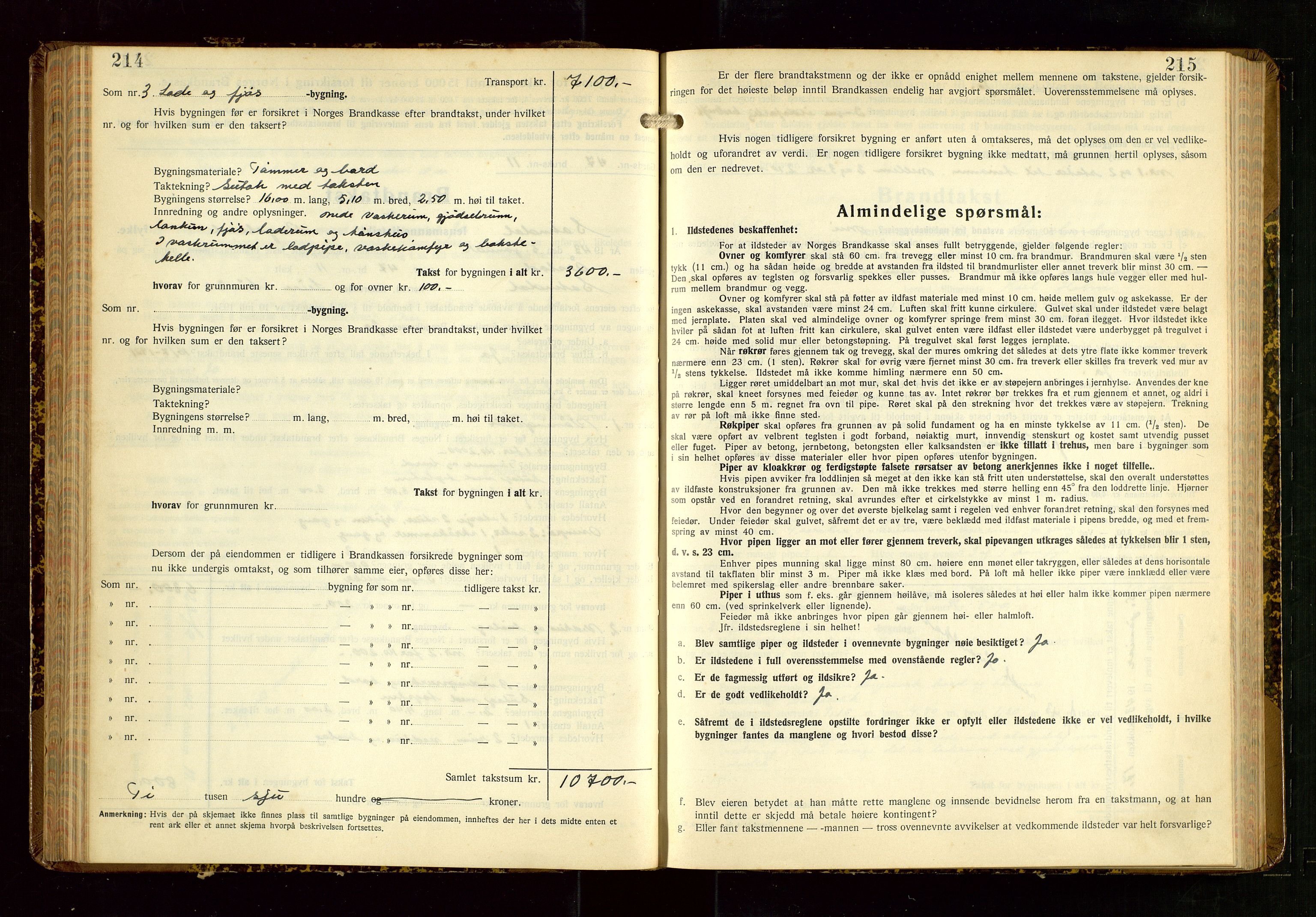 Sokndal lensmannskontor, SAST/A-100417/Gob/L0008: "Brandtakst-Protokoll", 1937-1955, p. 214-215